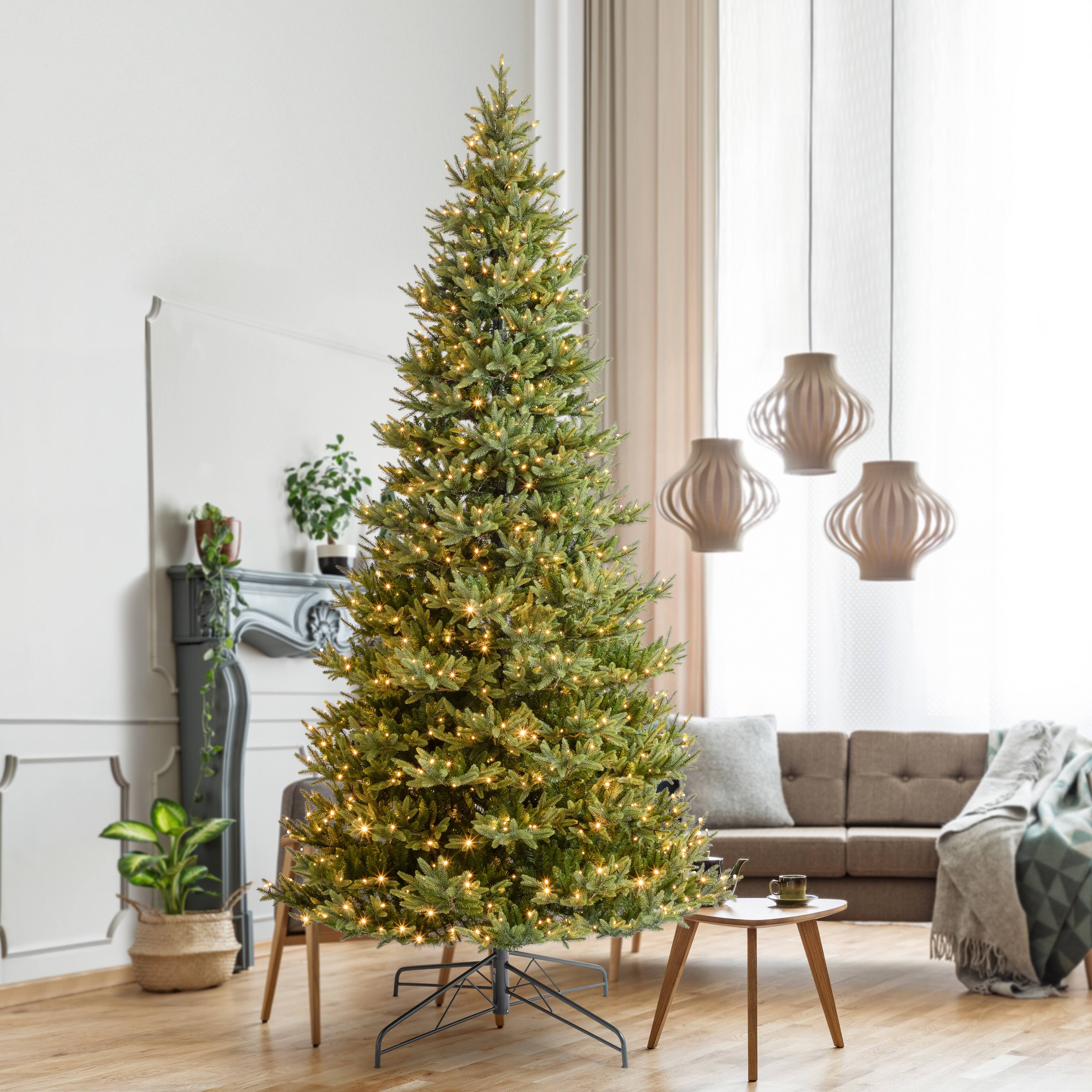 12ft. Pre-Lit Barrington Fir Artificial Christmas Tree, Quick Set® LumaDazzle® Colour Changing Twinkle LED Lights by Ashland®