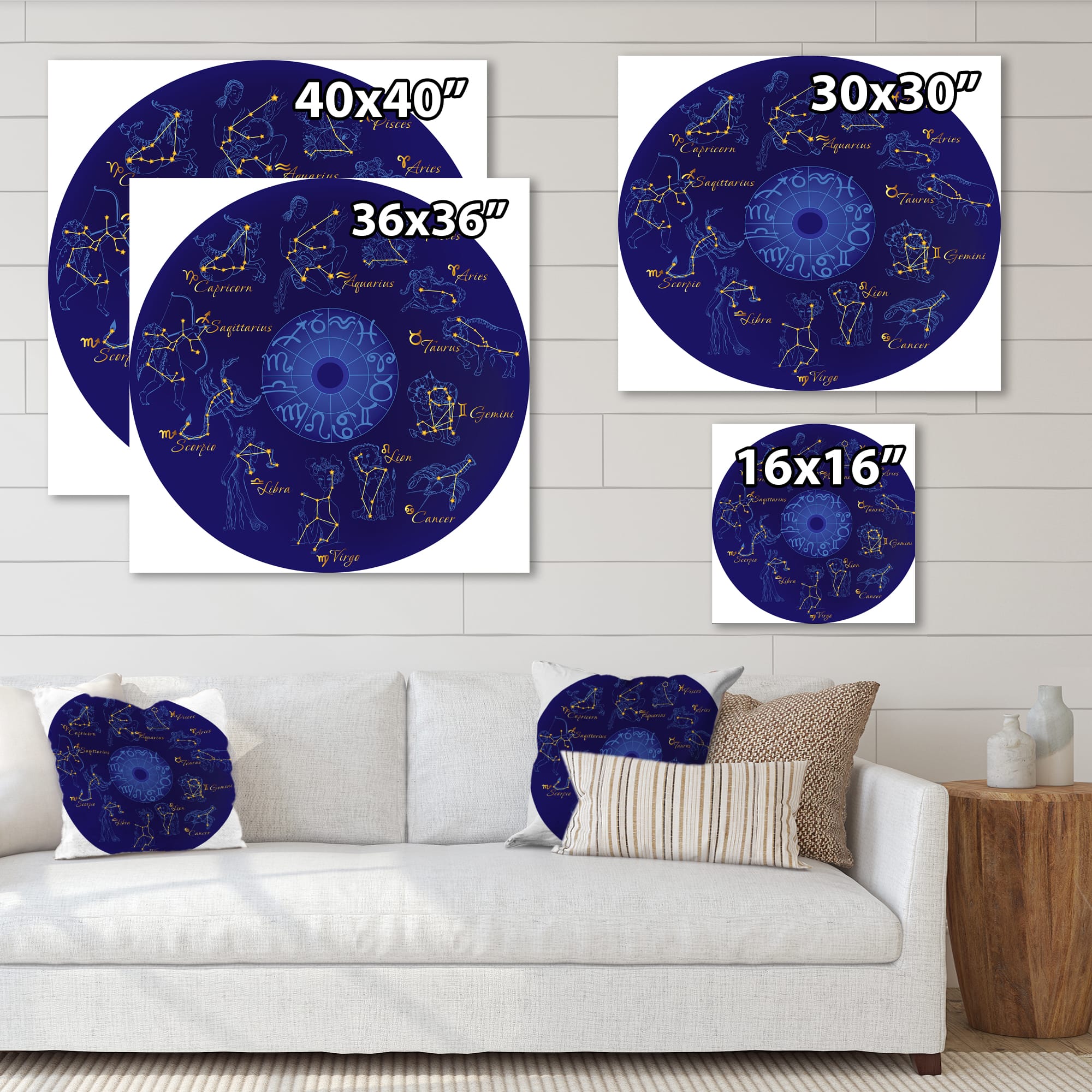 Designart - Zodiac With Constellations and Zodiac Signs