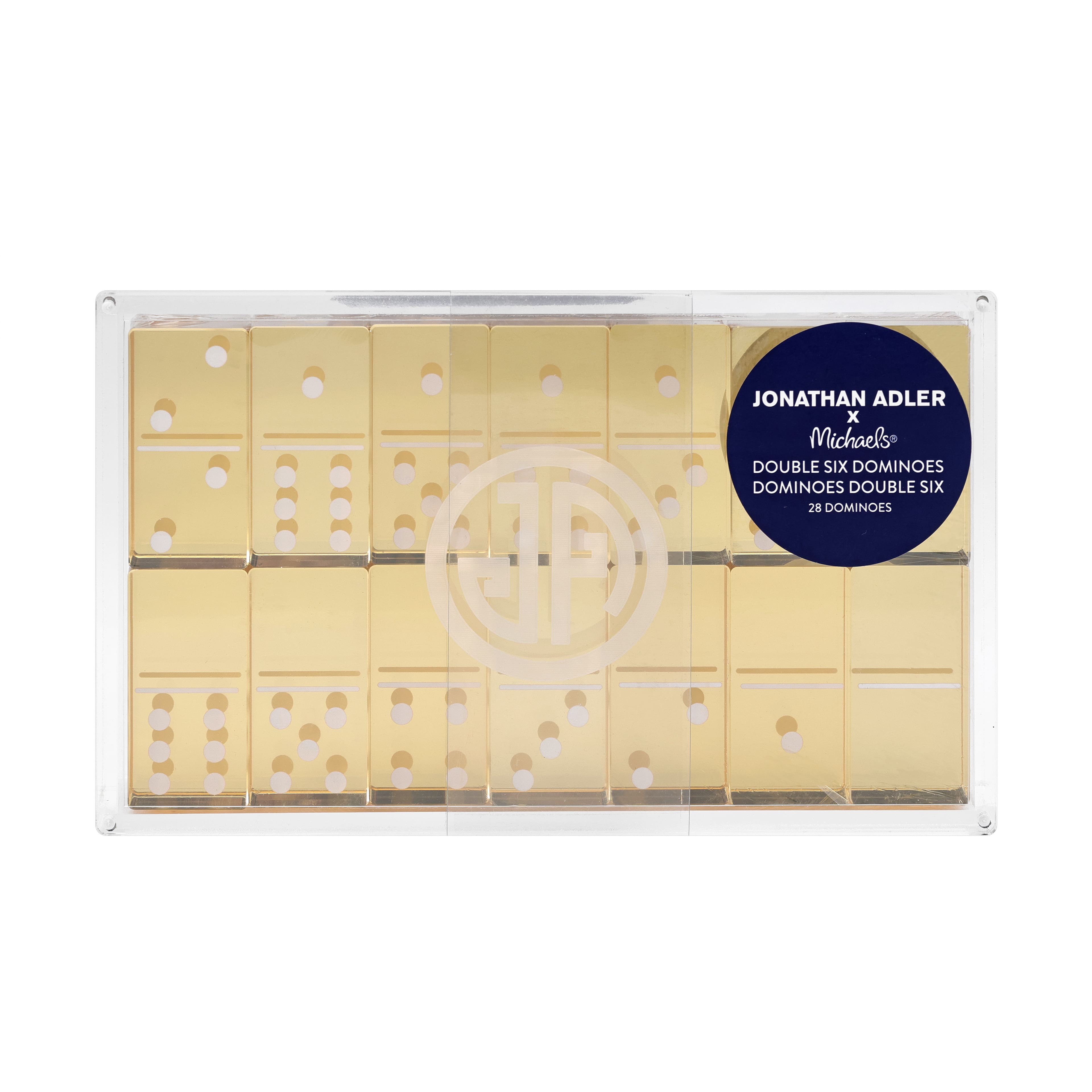 Jonathan Adler x Michaels Gold Mod Maker Double Six Domino Set
