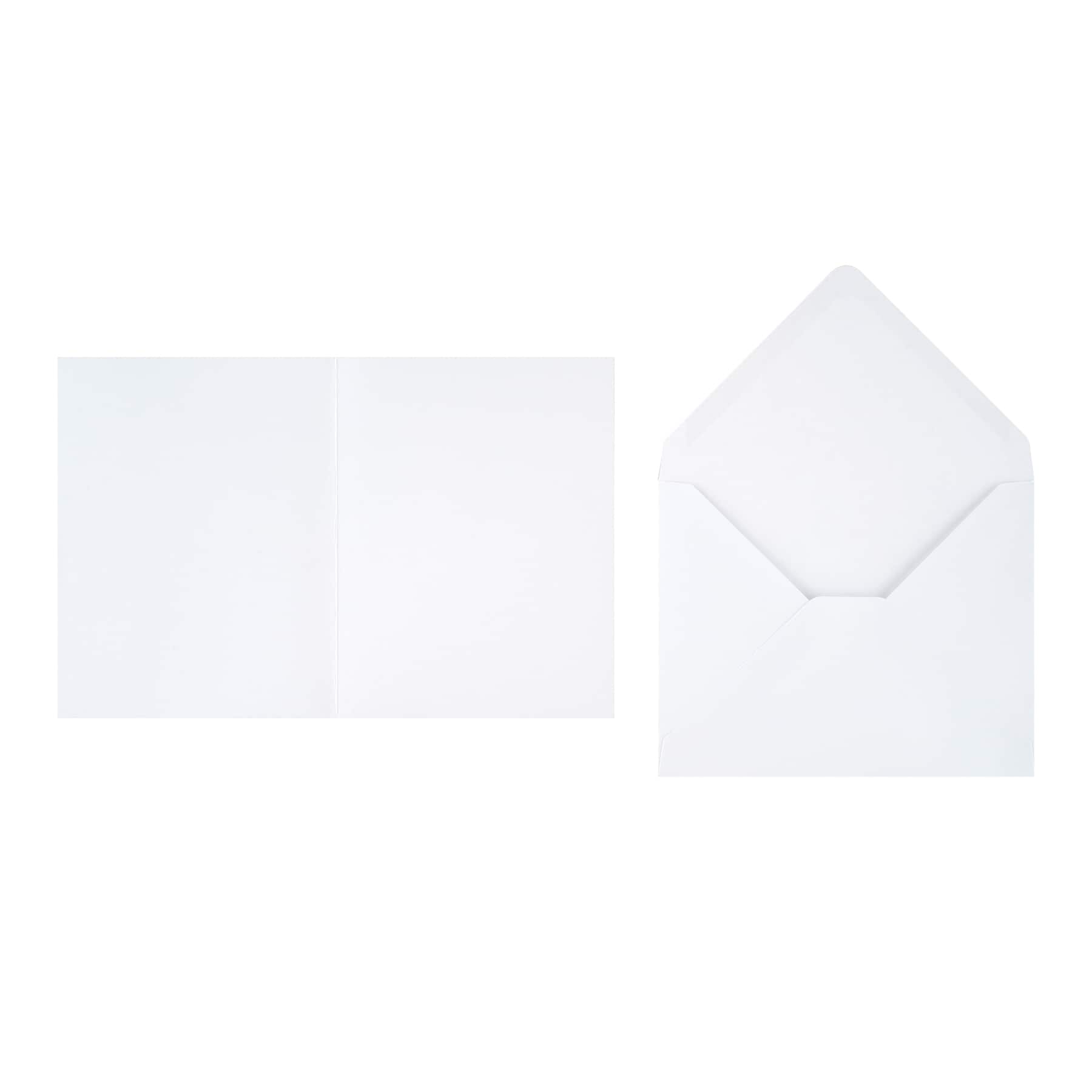 4.25" x 5.5" Solid Folded Card & Envelope Sets