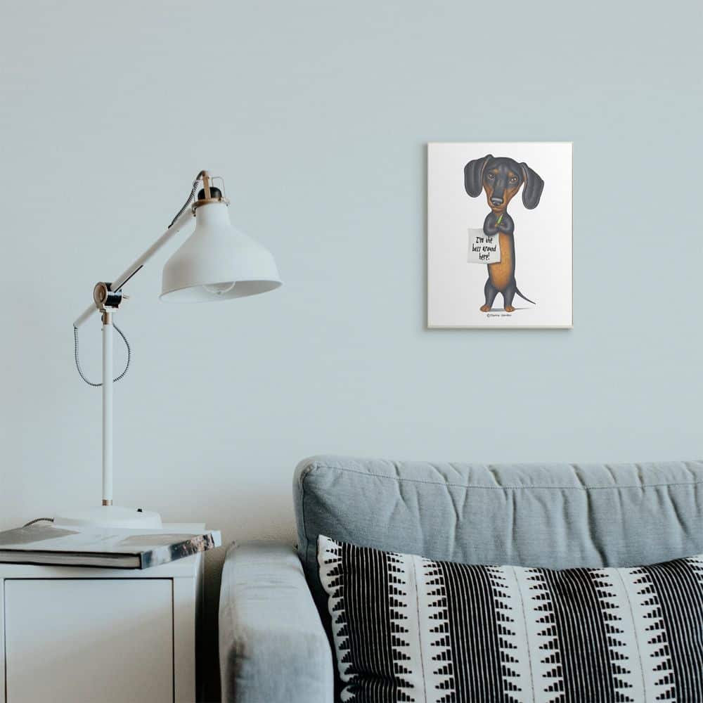 Stupell Industries Dachshund 'I'm The Boss' Fun Family Pet Phrase Wood Wall Plaque