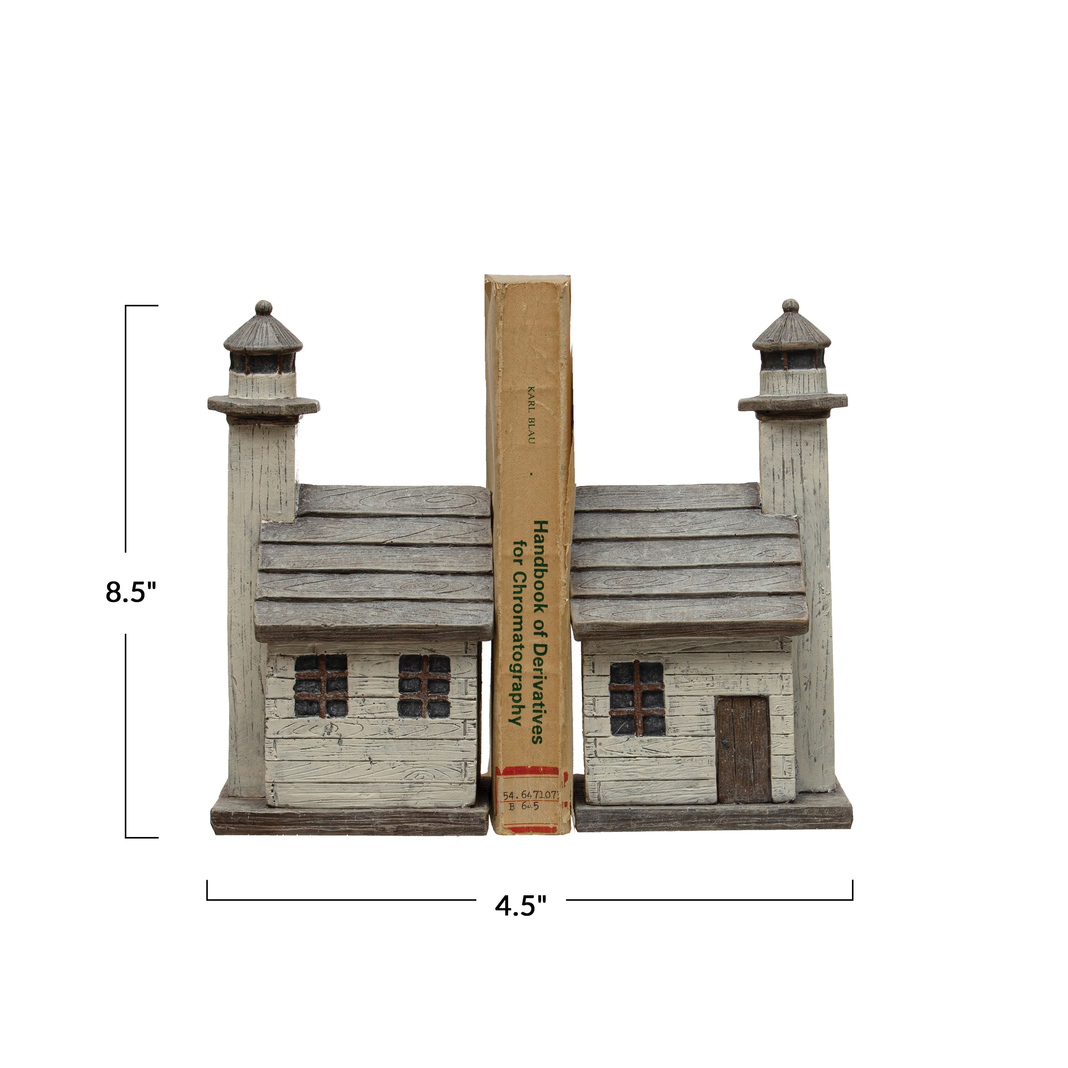 Hello Honey® 8.5" Gray Lighthouse Bookends Set