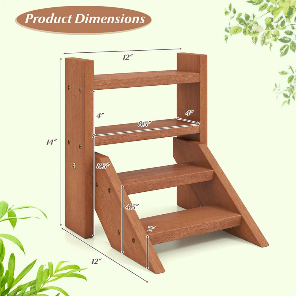 Costway 4-Tier Wooden Plant Stand for Multiple Succulents Patio