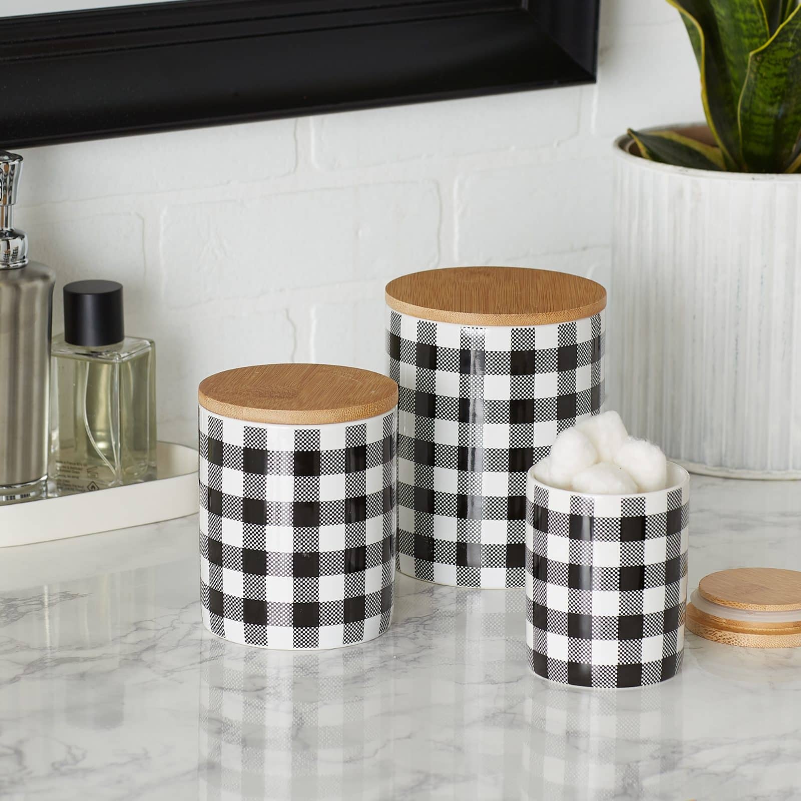 DII® Buffalo Check Ceramic Canister Set
