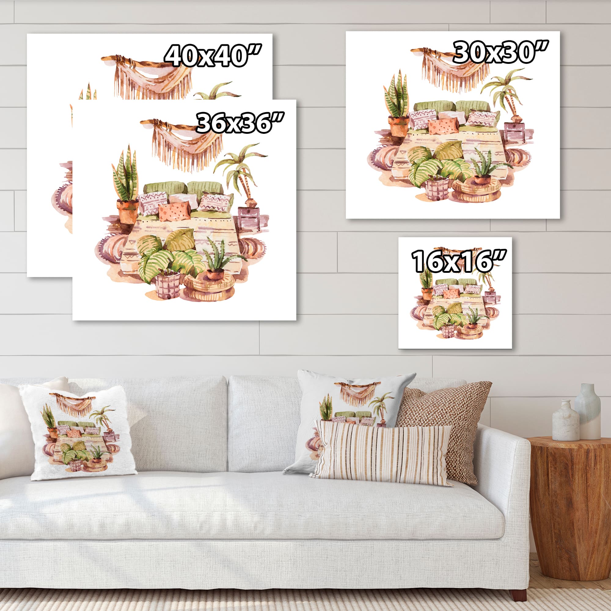 Designart - Indoor House Plants Urban Jungle IV - Traditional Canvas Wall Art Print