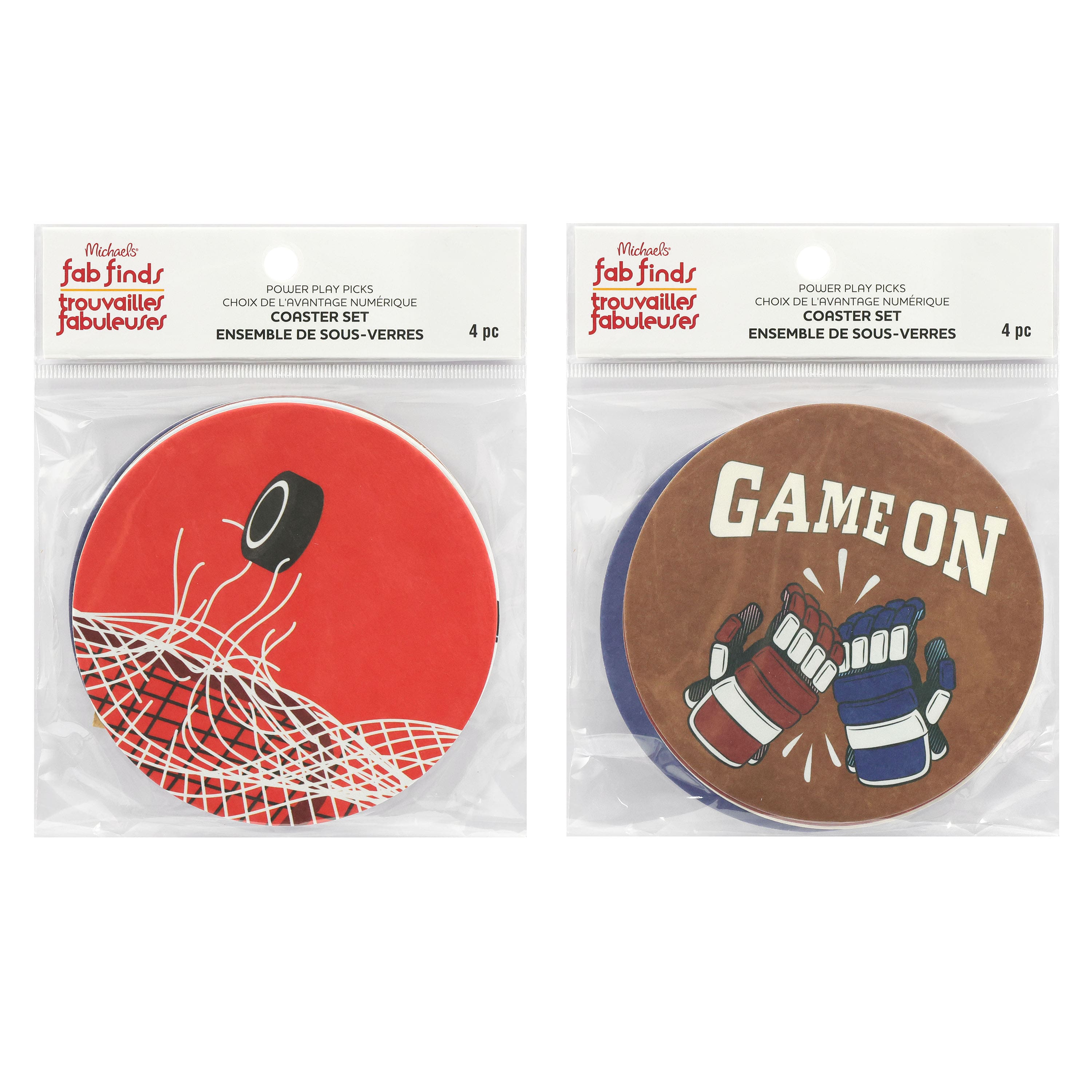 Assorted Hockey Paper Coasters, 4pc. by Fab Finds