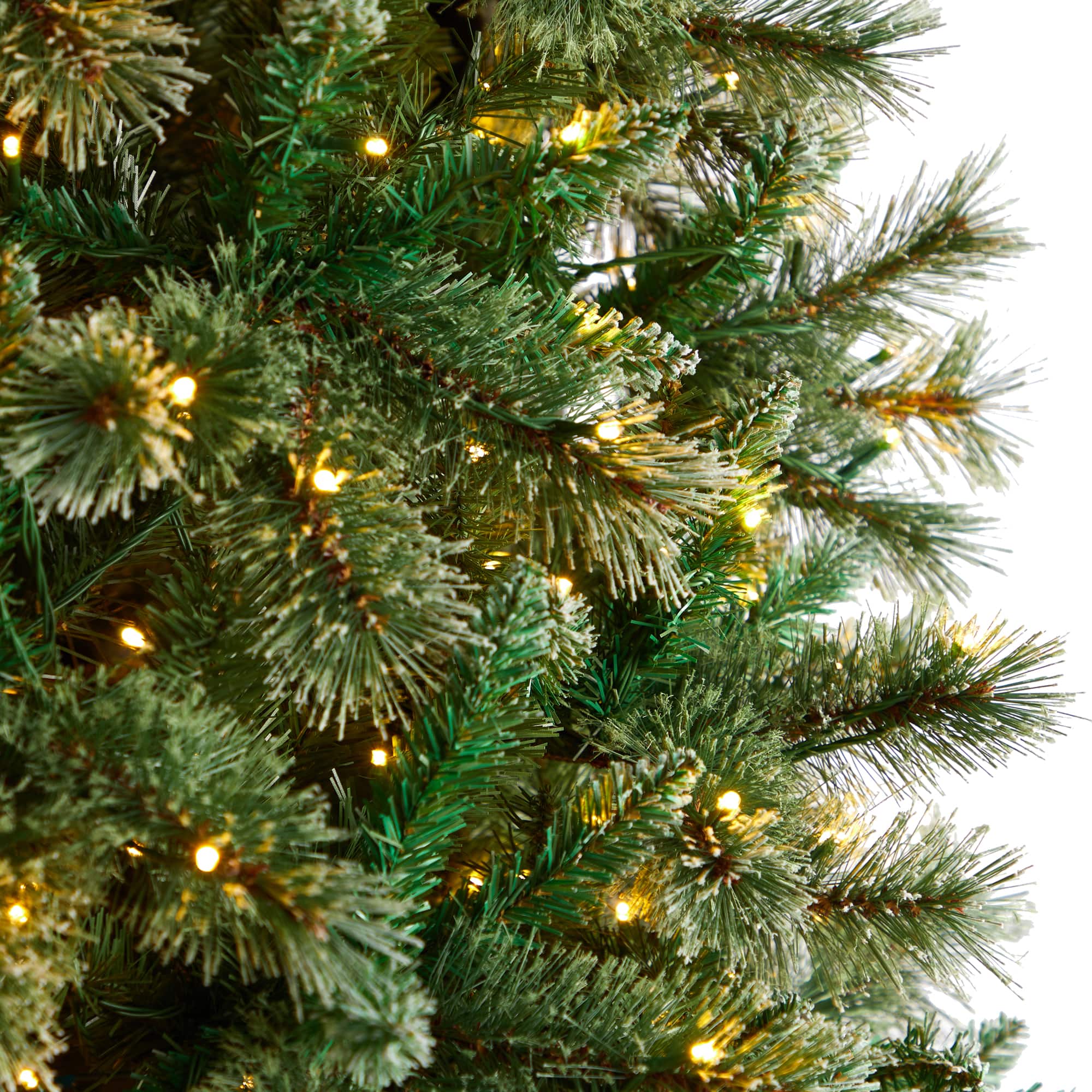 10ft. Pre-Lit Wisconsin Snow Tip Pine Artificial Christmas Tree, Clear LED Lights