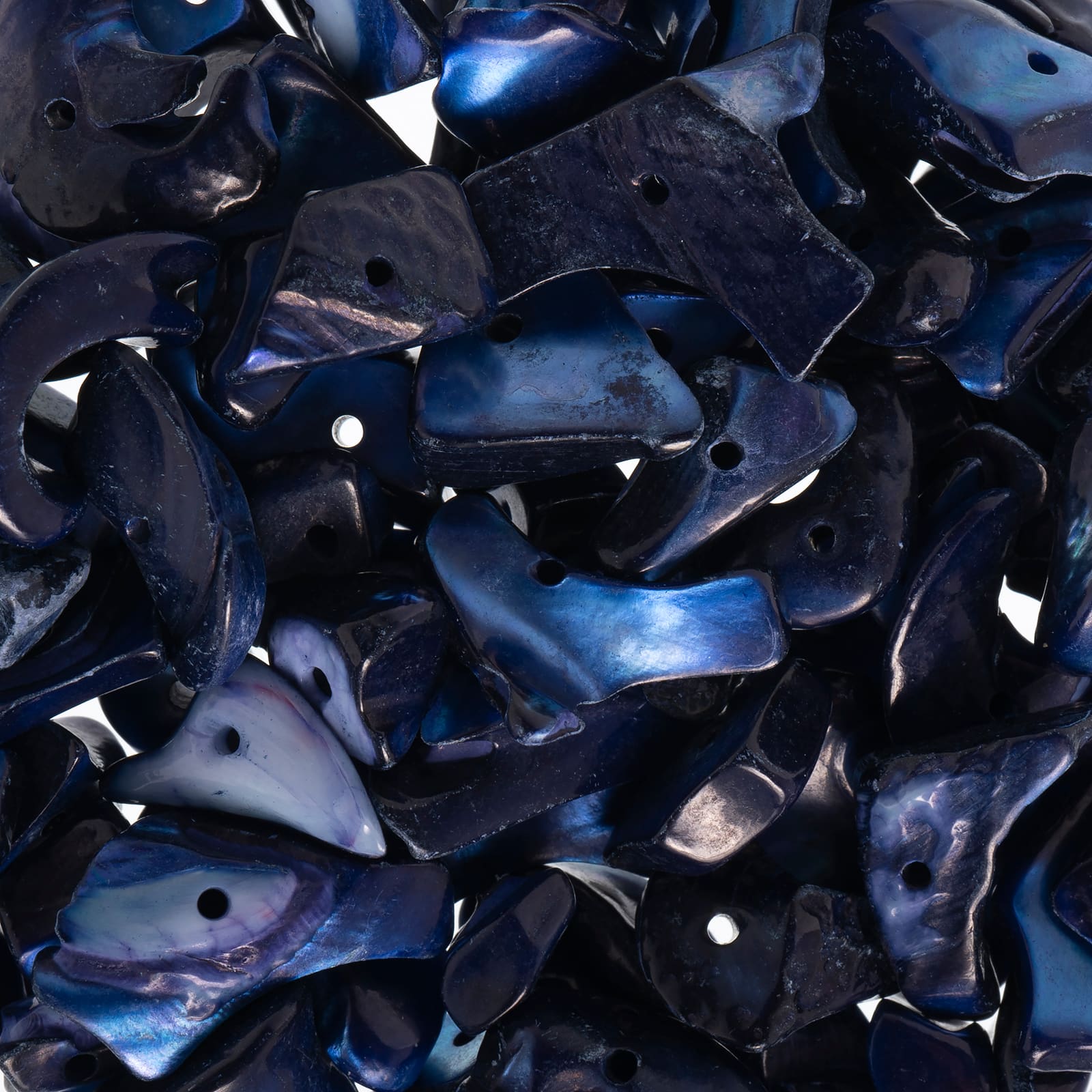 John Bead Blue Mother of Pearl Chip Beads, 23g