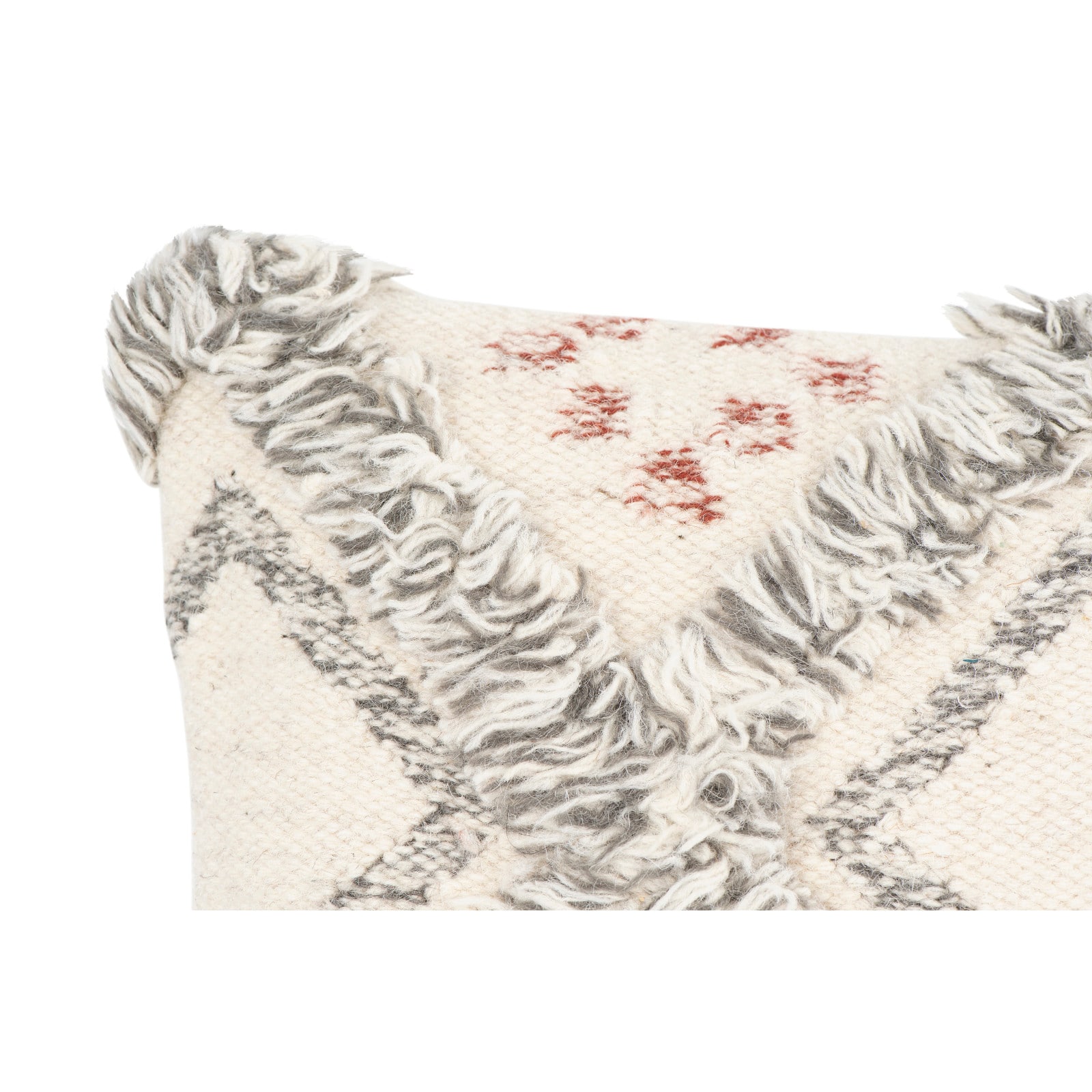 Hello Honey® Cream & Gray Fringe Kilim Pillow