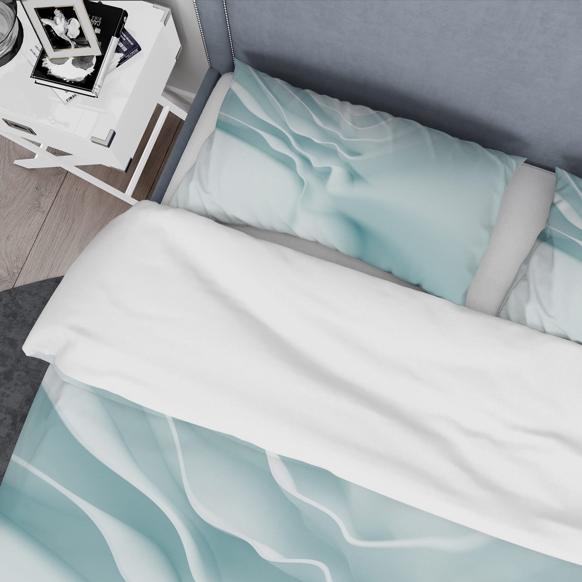 Designart '3D Light Blue Abstract Architecture' Modern & Contemporary Bedding Set - Duvet Cover & Shams