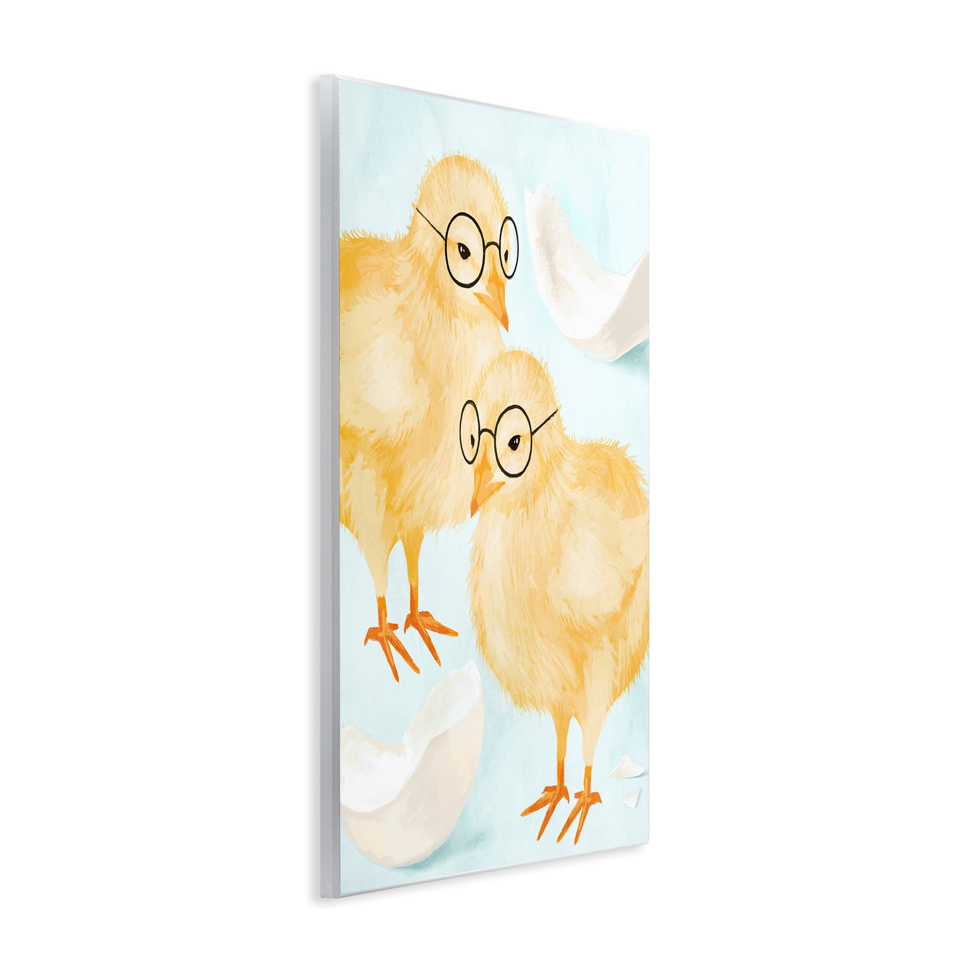 Stupell Industries Easter Chicks Hatched Eggs Yellow Birds Round Glasses Wall Plaque Art