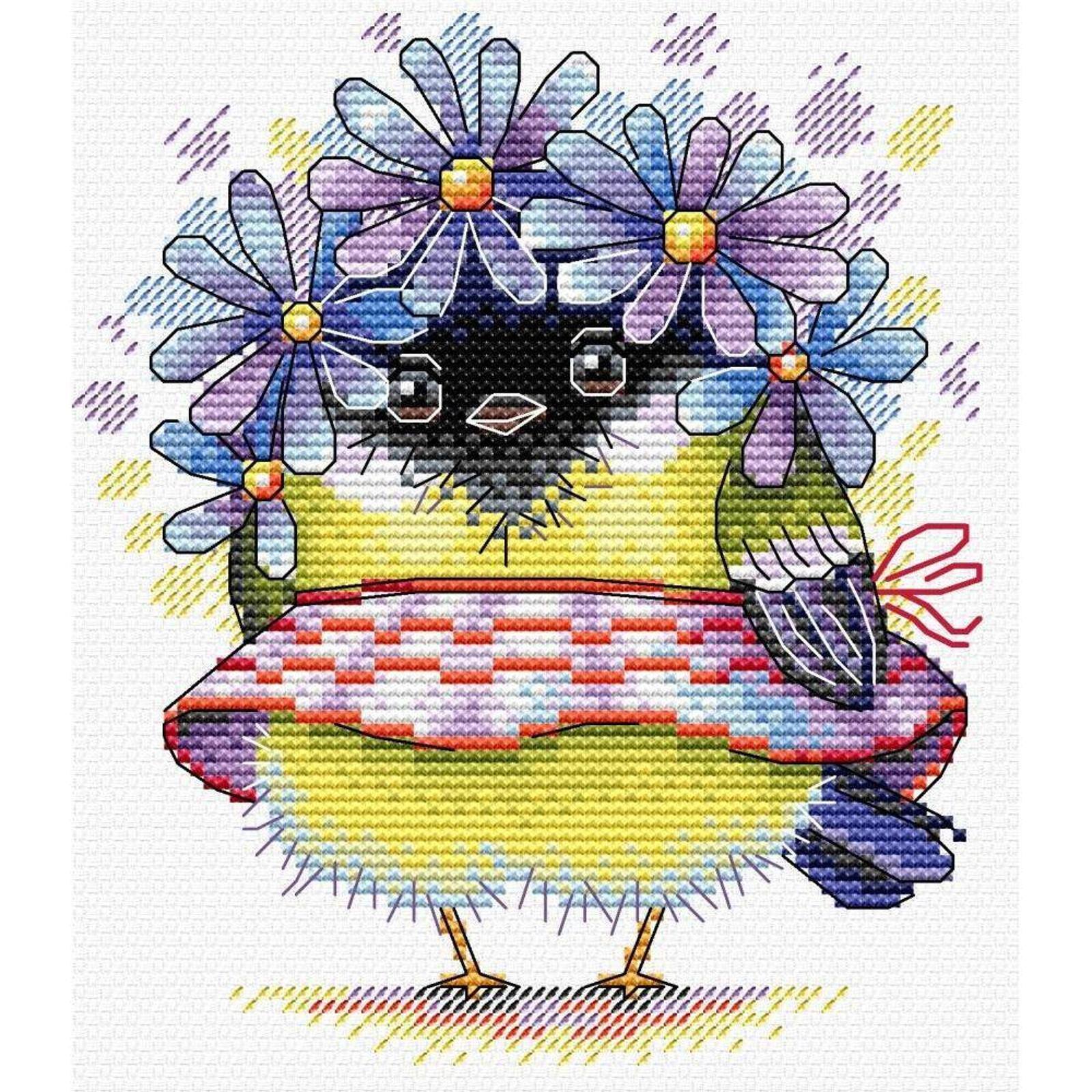 MP Studia Romantic Bird Cross Stitch Kit