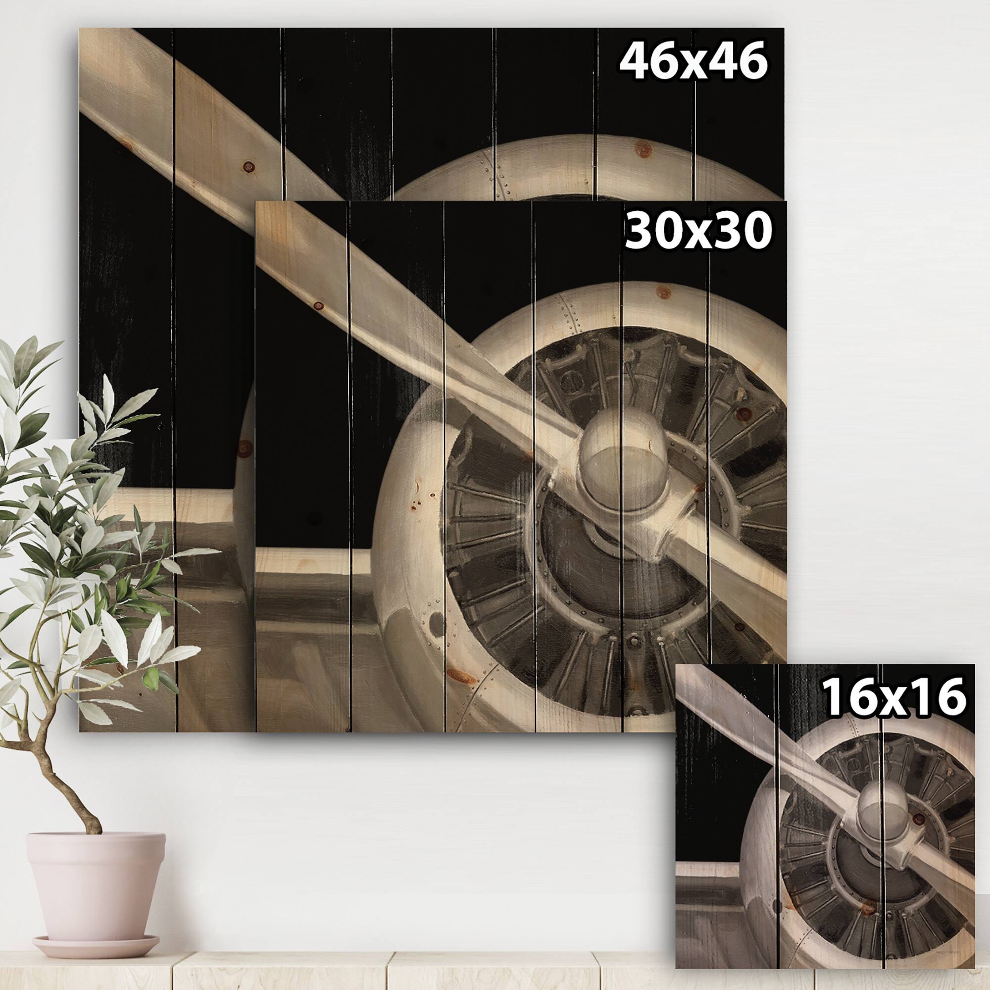 Designart - Travel by Air Grey Plane