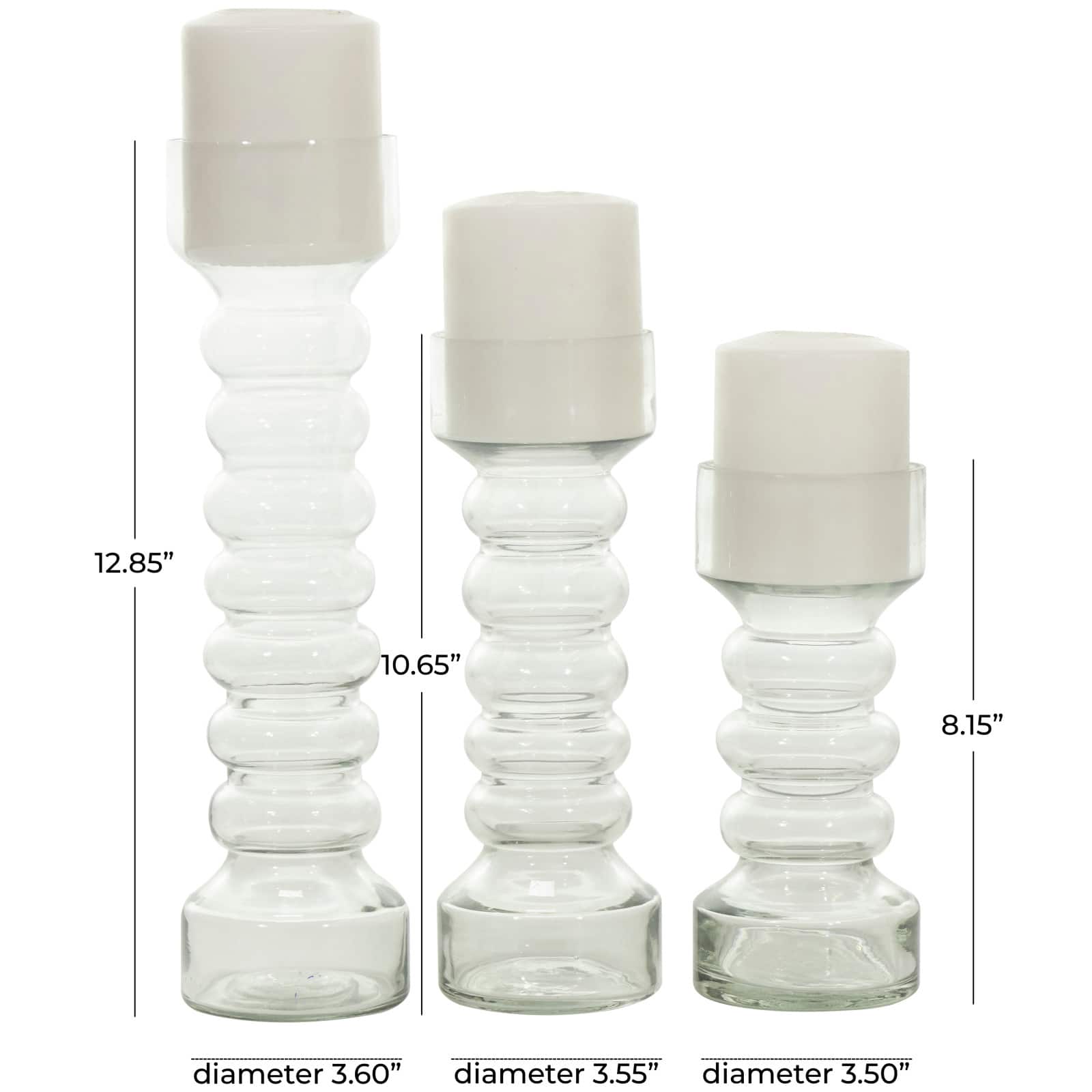 Clear Glass Candle Holder Set