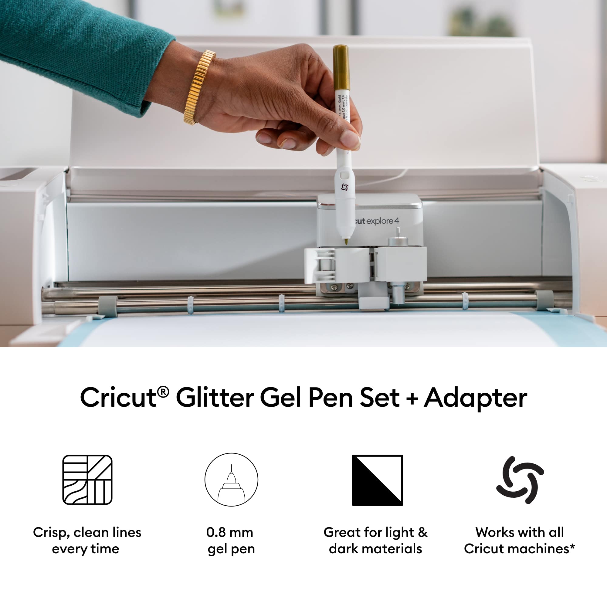 Cricut® 0.8mm Rainbow Sampler Glitter Gel Pen Set
