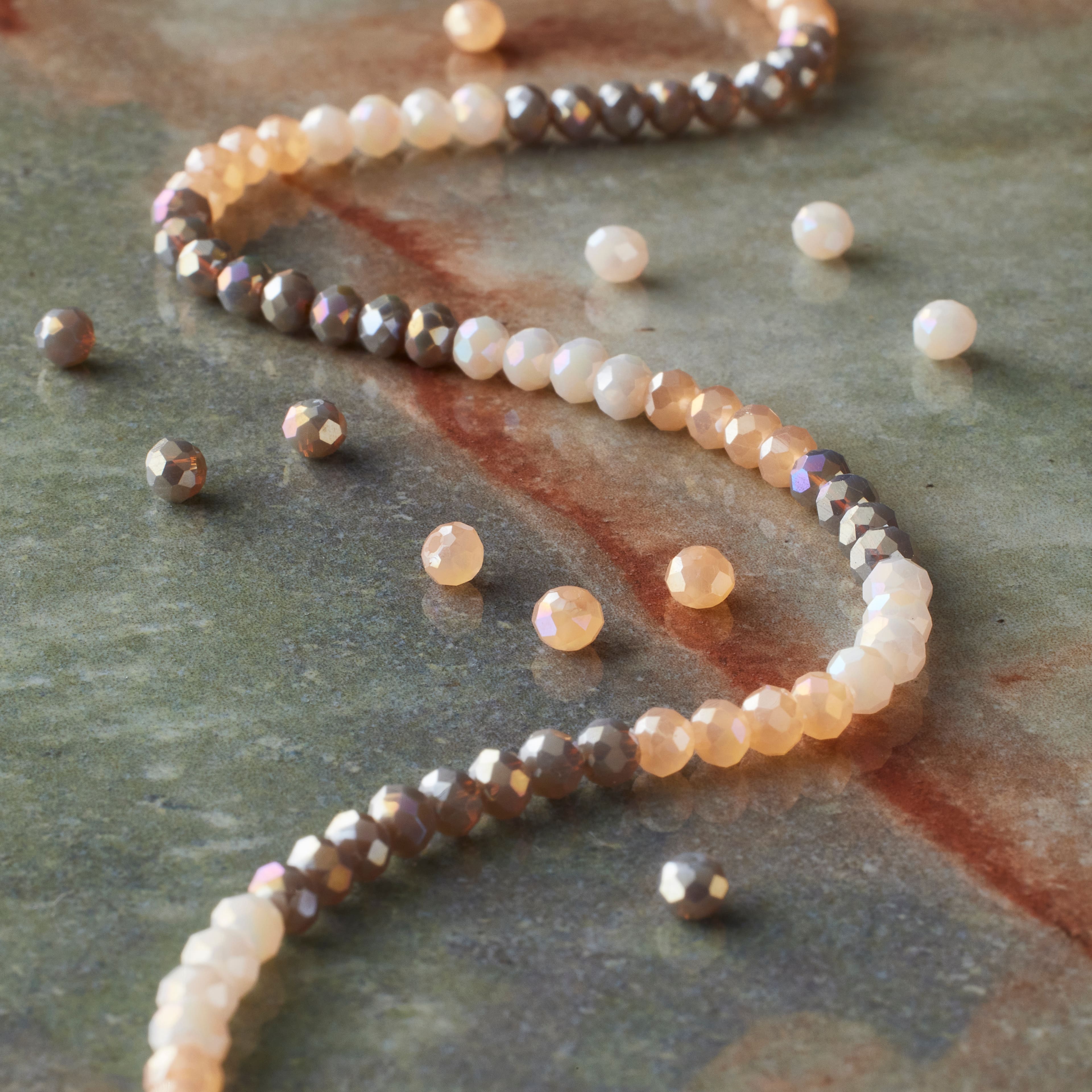 12 Pack: Gray & White Glass Rondelle Beads, 3mm by Bead Landing™