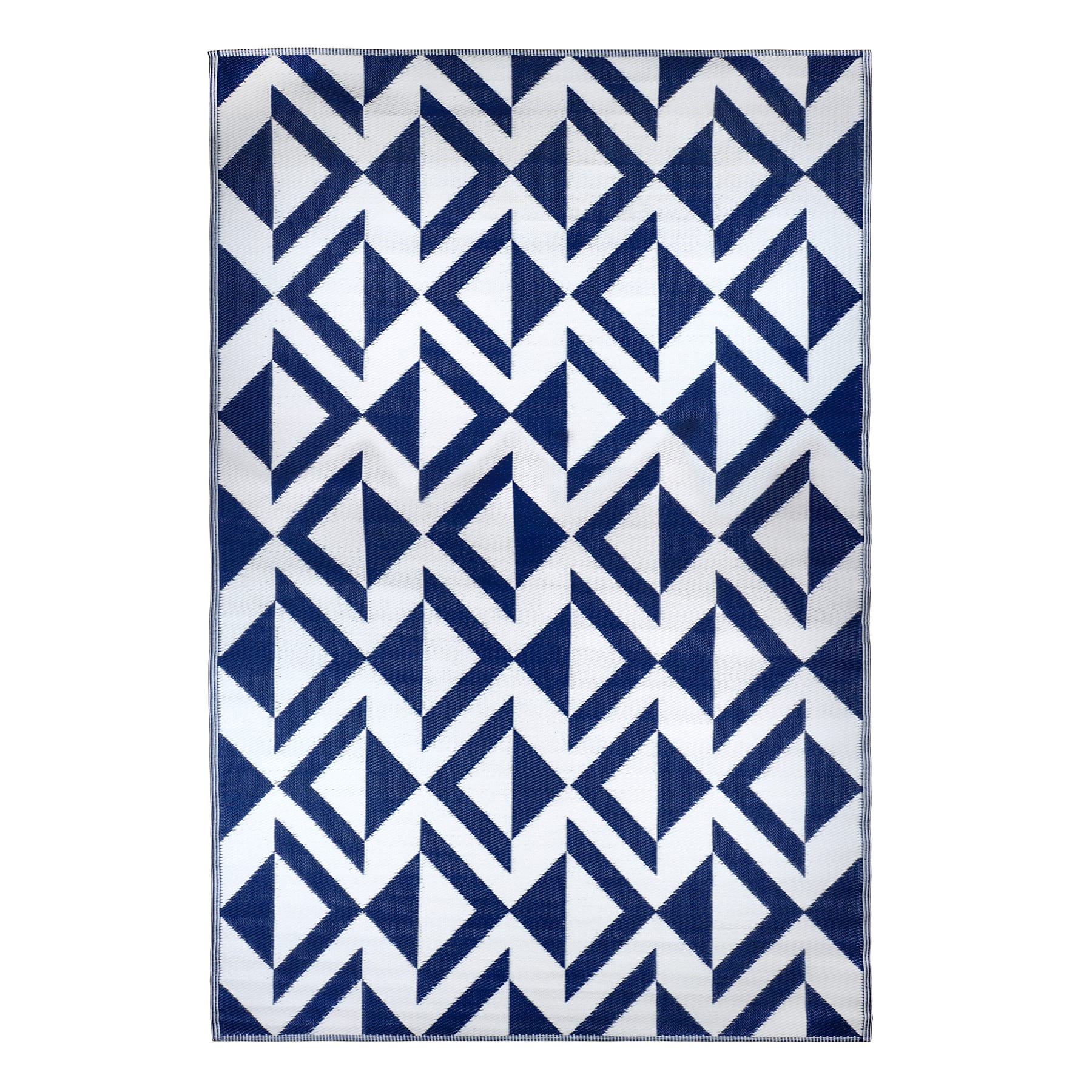 Blue & White Geometric Outdoor Rug by Ashland®