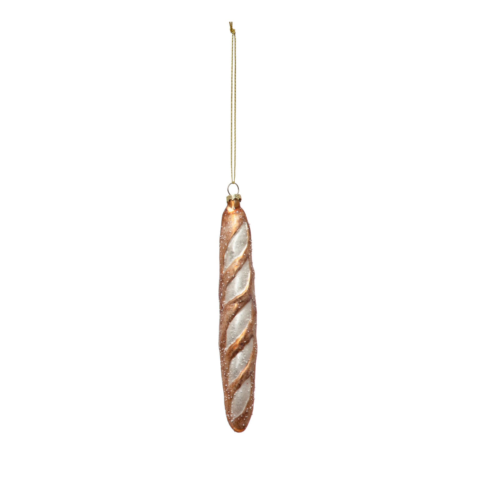 Hello Honey® Hand-Painted Glitter Glass French Baguette Ornament