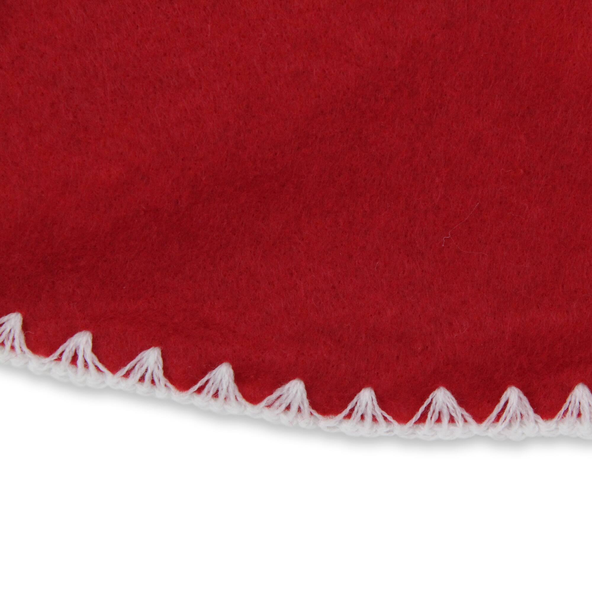 26" Christmas Traditions Cardinal Red with White Stitching Mini Tree Skirt