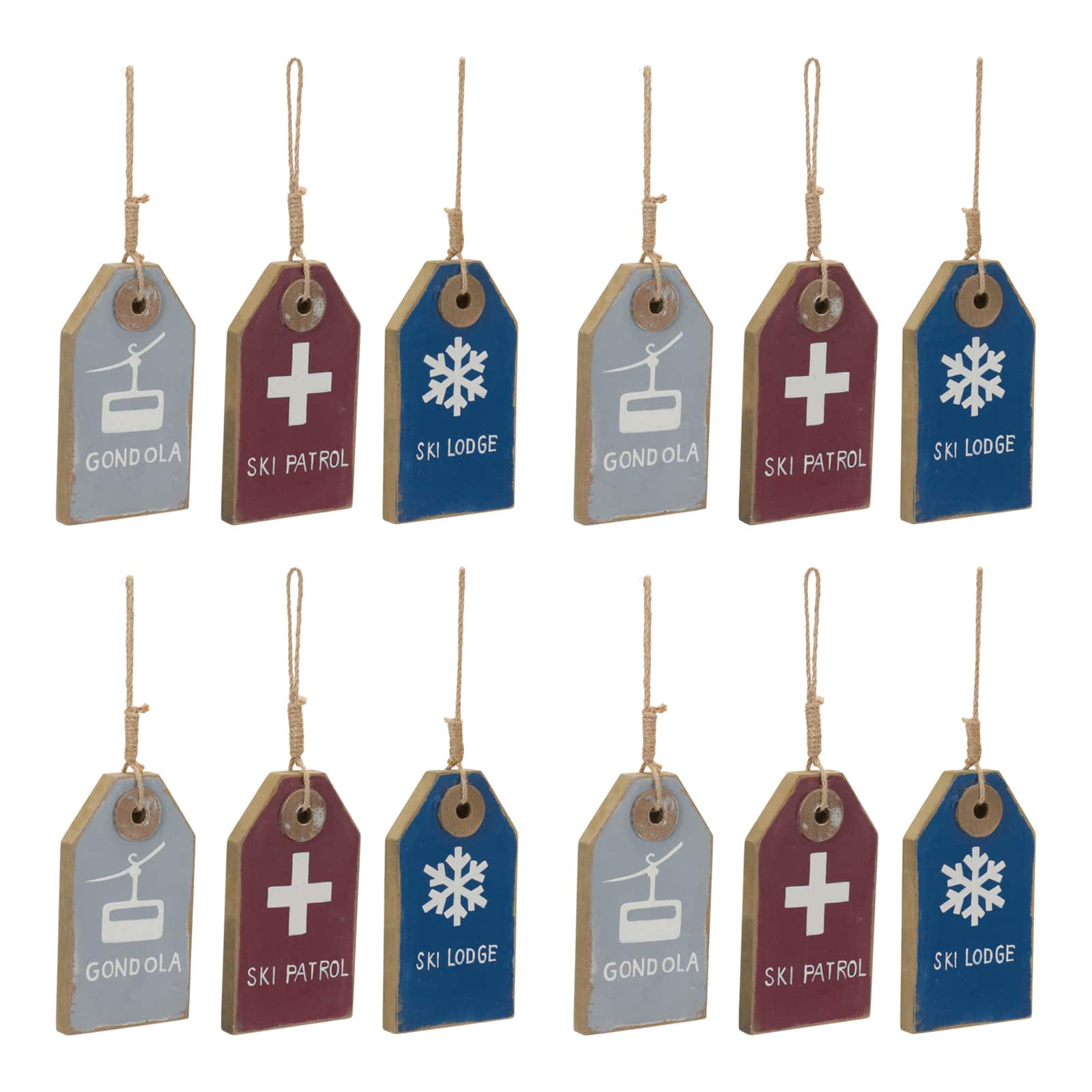 12ct. Ski Tag Ornament