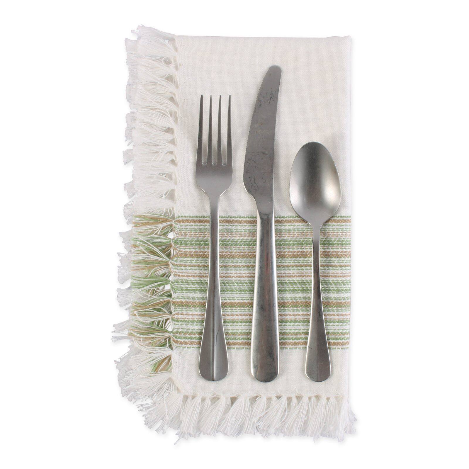 DII® 20" x 20" Fringed Striped Napkins