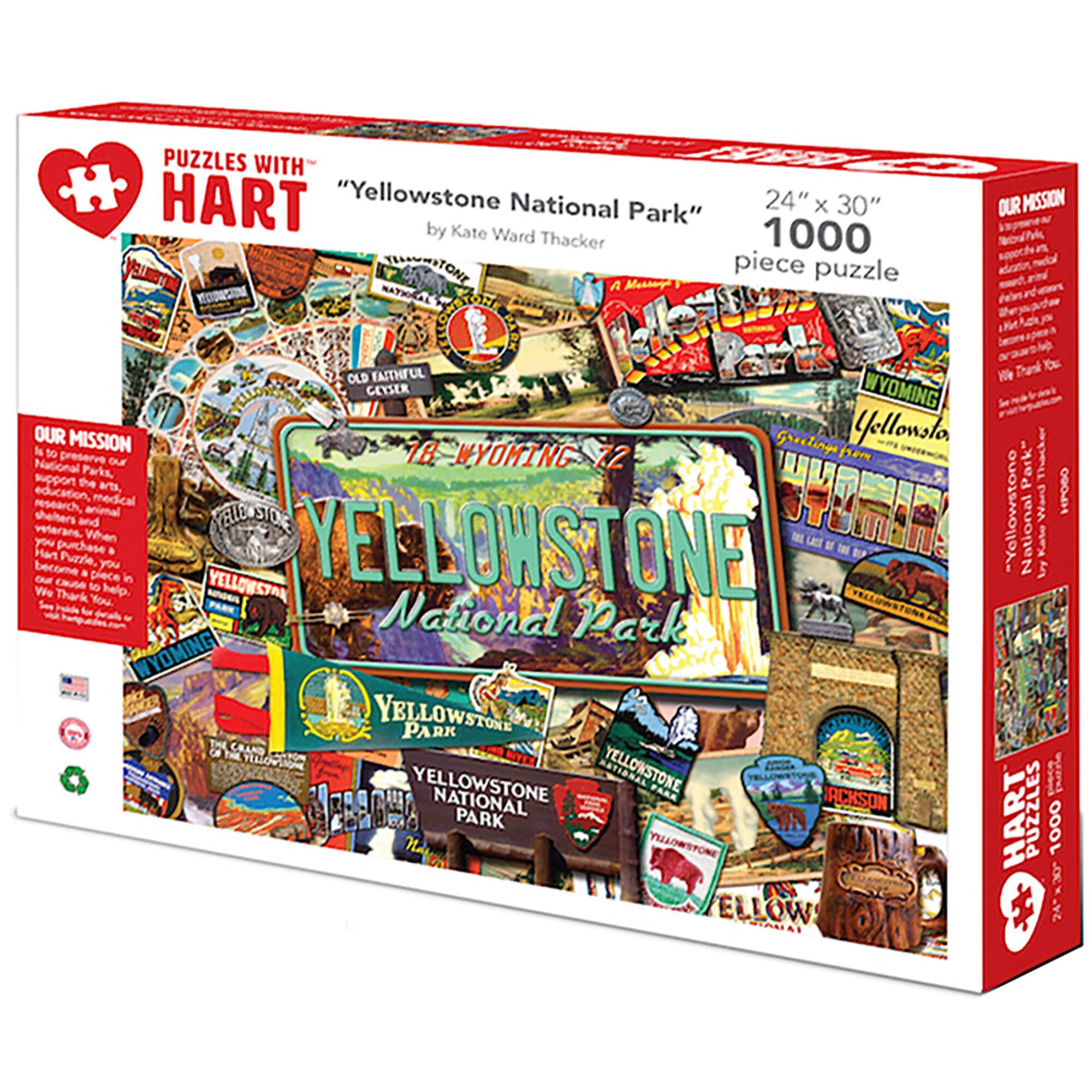 Hart Puzzles Yellowstone National Park by Kate Ward Thacker 1,000 Piece Jigsaw Puzzle