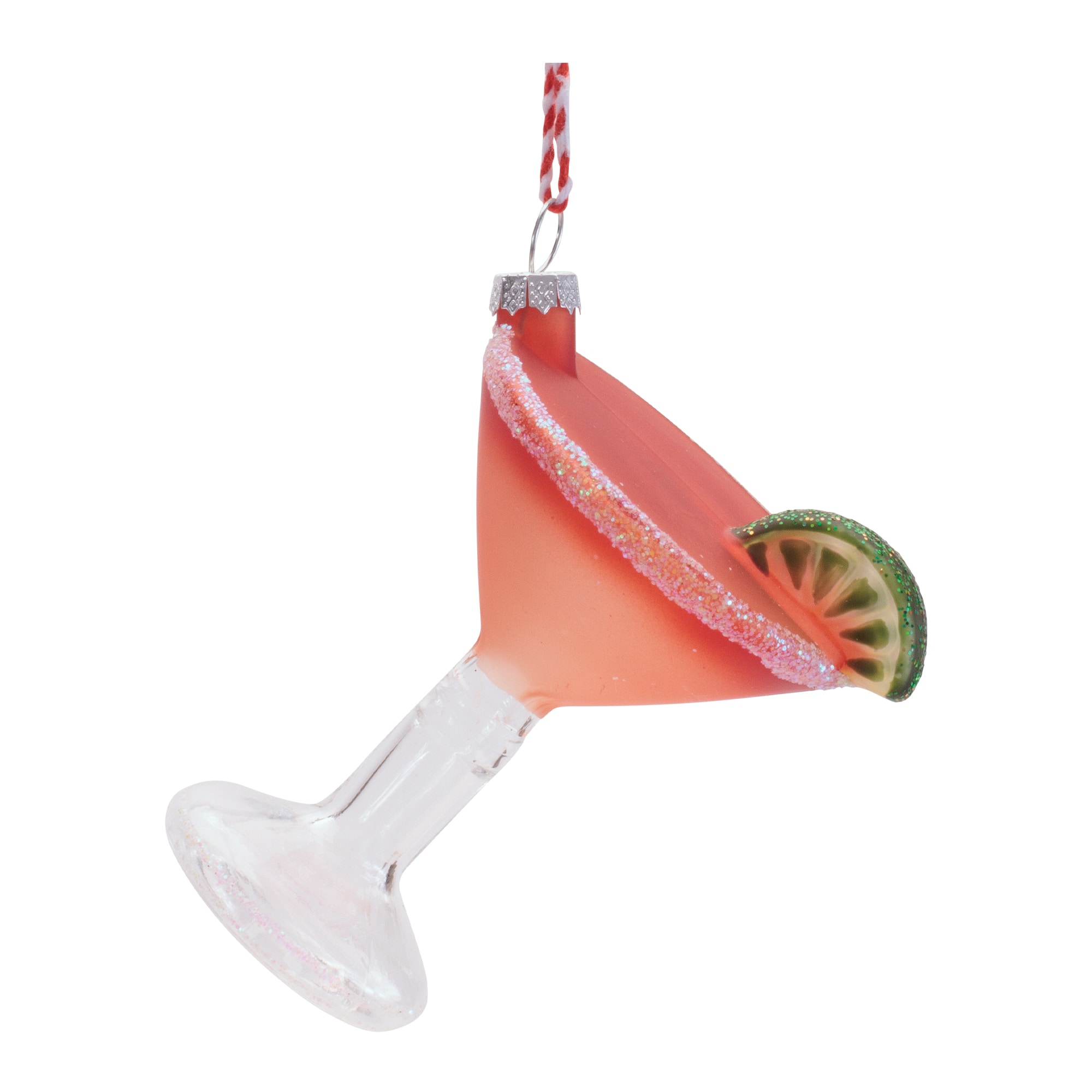 Melrose 3.75" Strawberry Margarita Glass Ornaments, 6ct.