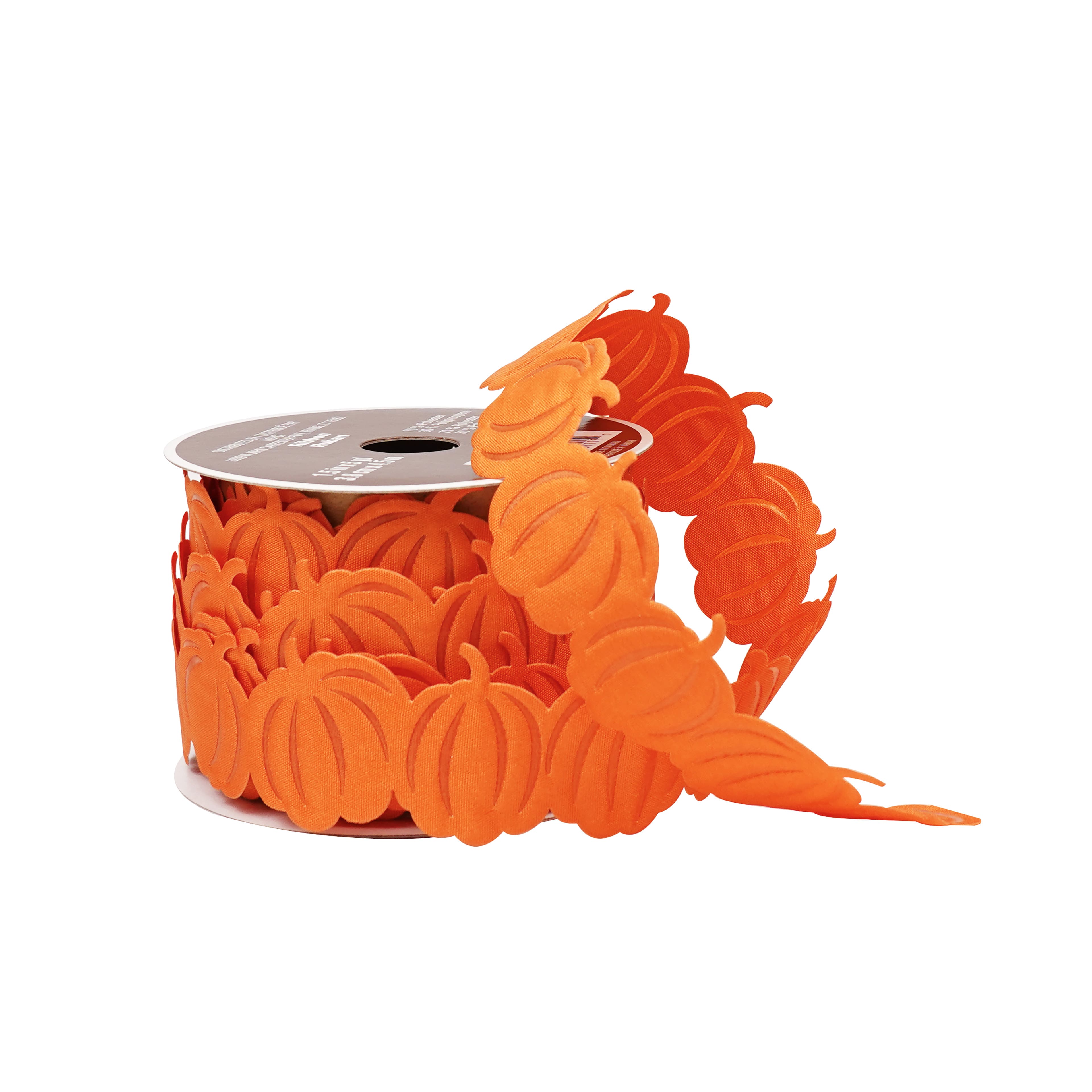 1.5" x 5yd. Orange Pumpkins Die Cut Ribbon by Celebrate It®