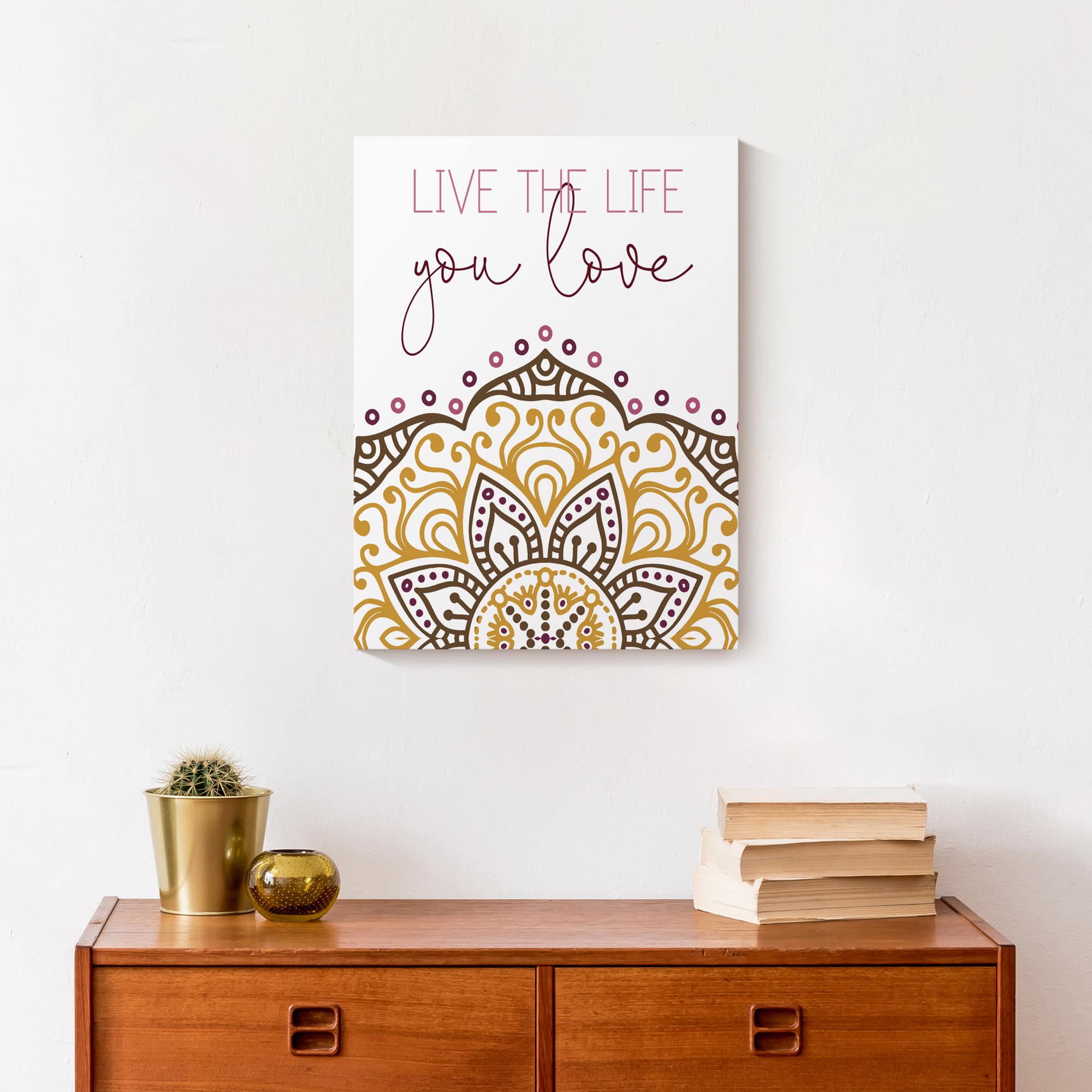 Live The Life You Love Yellow 12" x 16" Canvas Wall Art