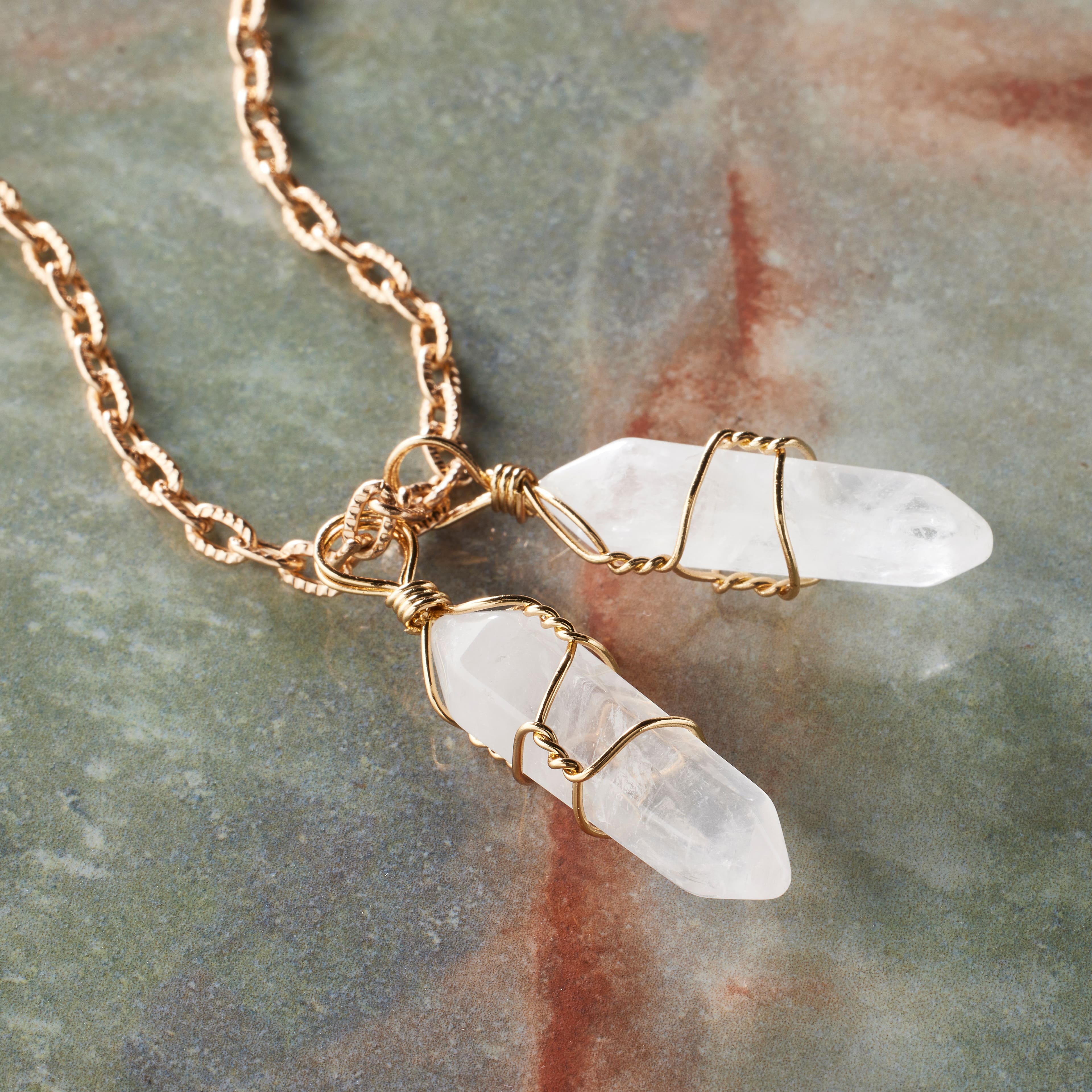 12 Packs: 2 ct. (24 total) White Quartz Prism Pendants by Bead Landing™