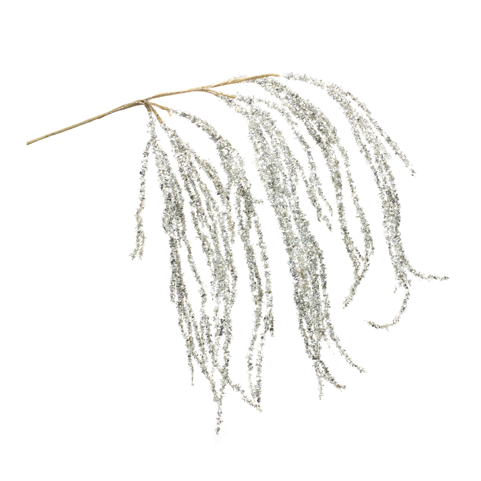 Silver Hanging Tinsel Branches, 2ct.