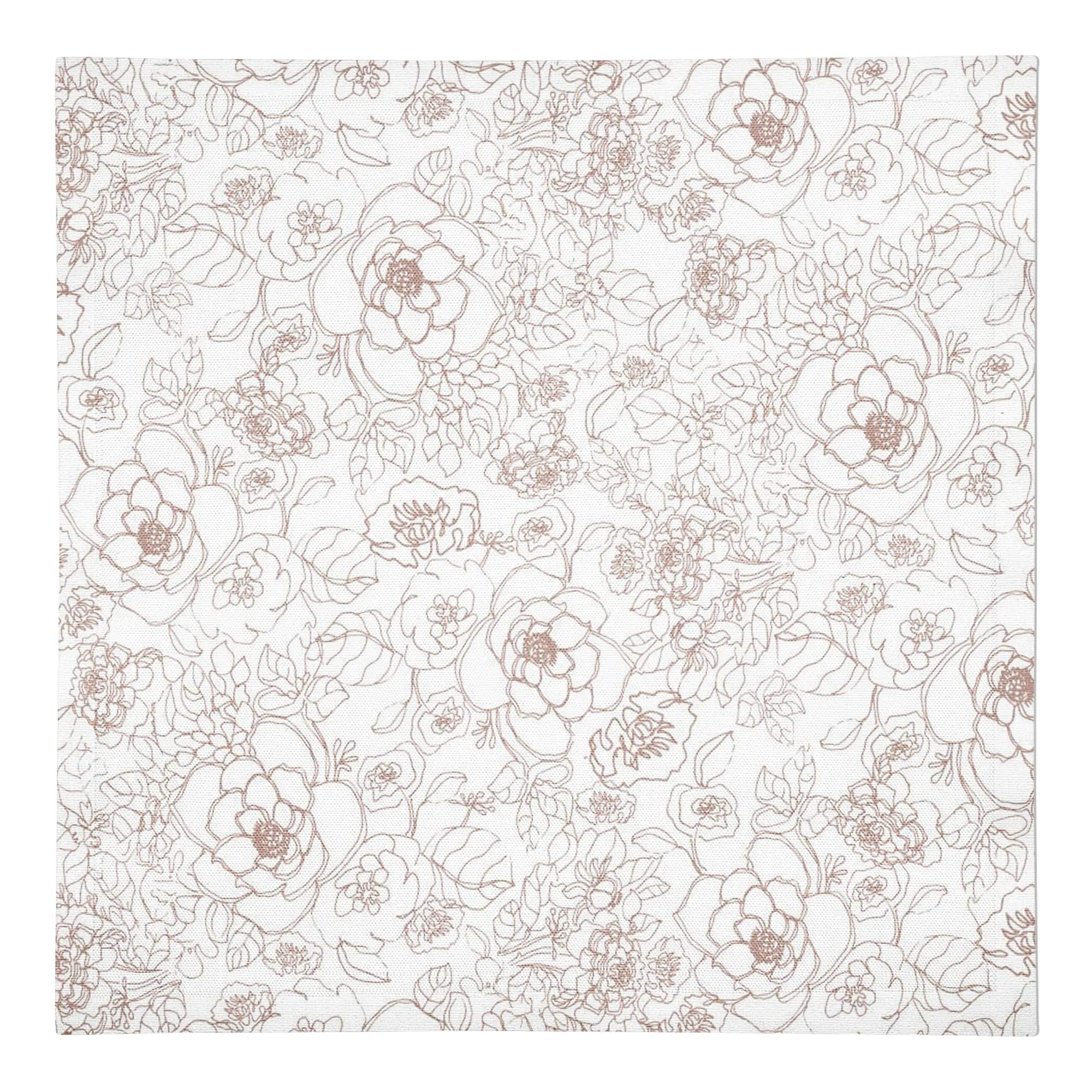 Line Floral Cotton Twill Napkin