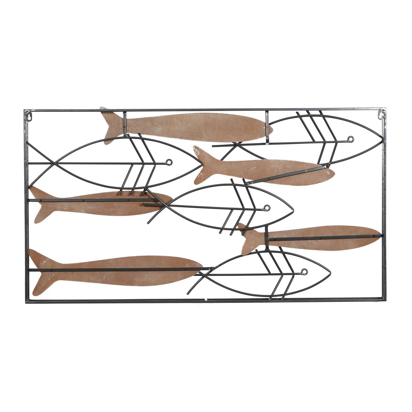 Black Metal Coastal Wall Decor 21" x 39" x 2"