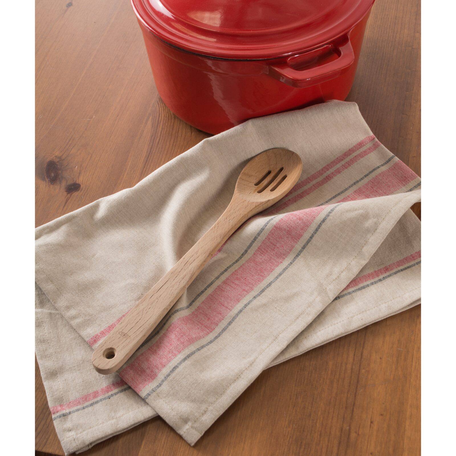 DII® Red French Stripe Woven Dishtowel, 3ct.
