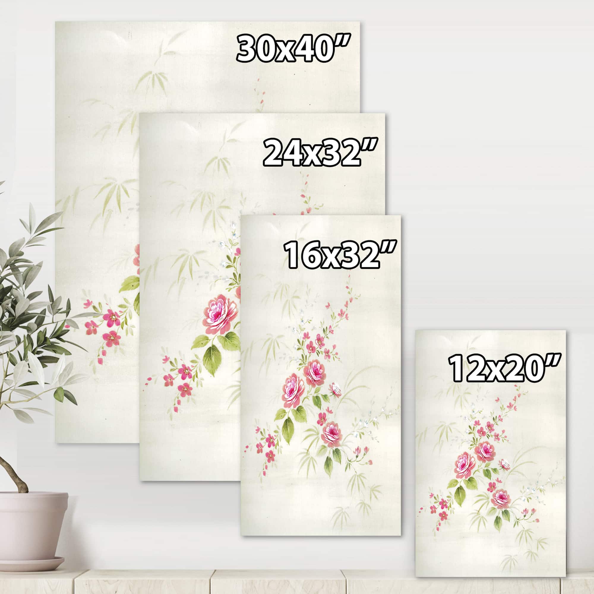 Designart - Retro Drawing of Flowers II