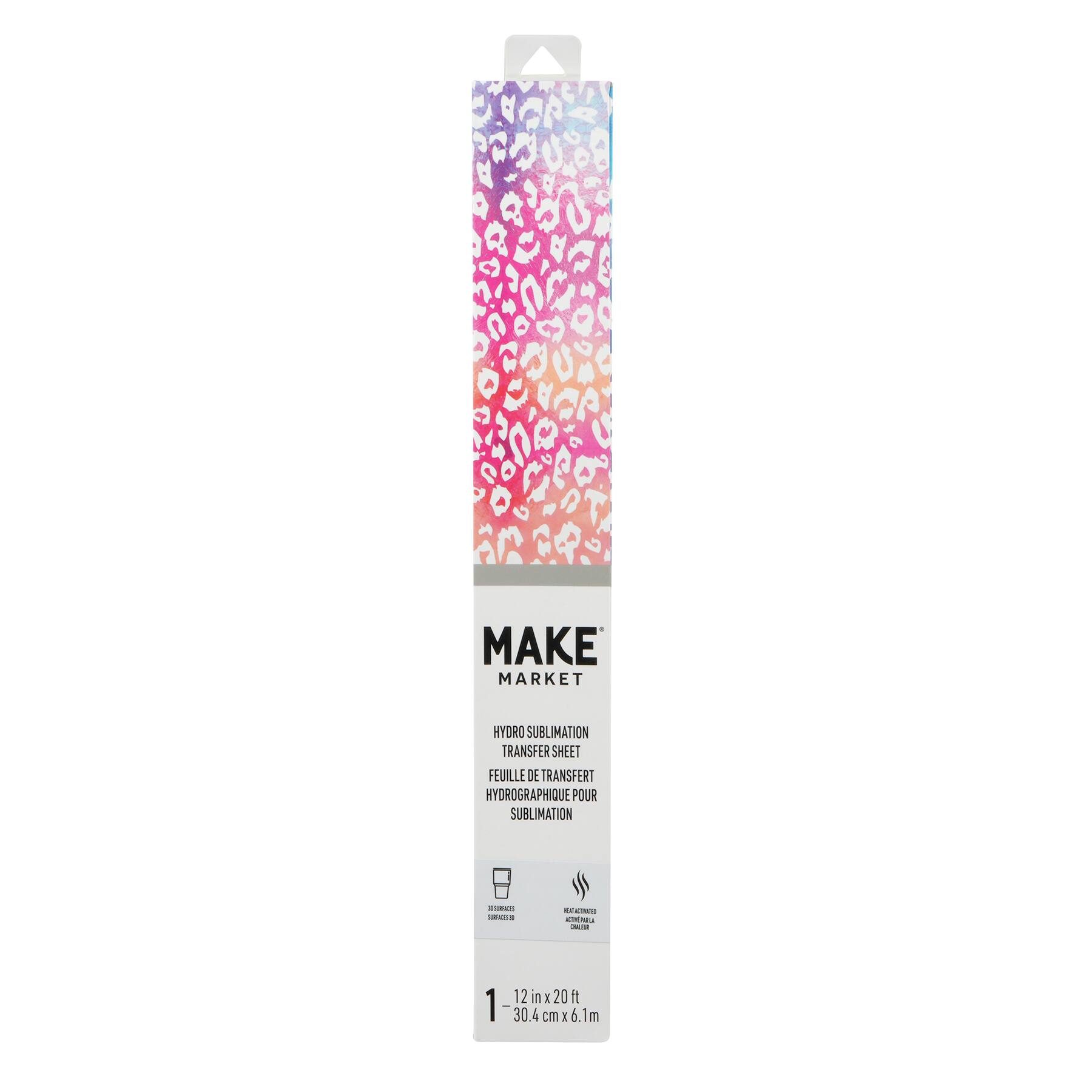 12 Pack: 12" x 20ft. Rainbow Leopard Hydro Sublimation Transfer Sheet by Make Market®