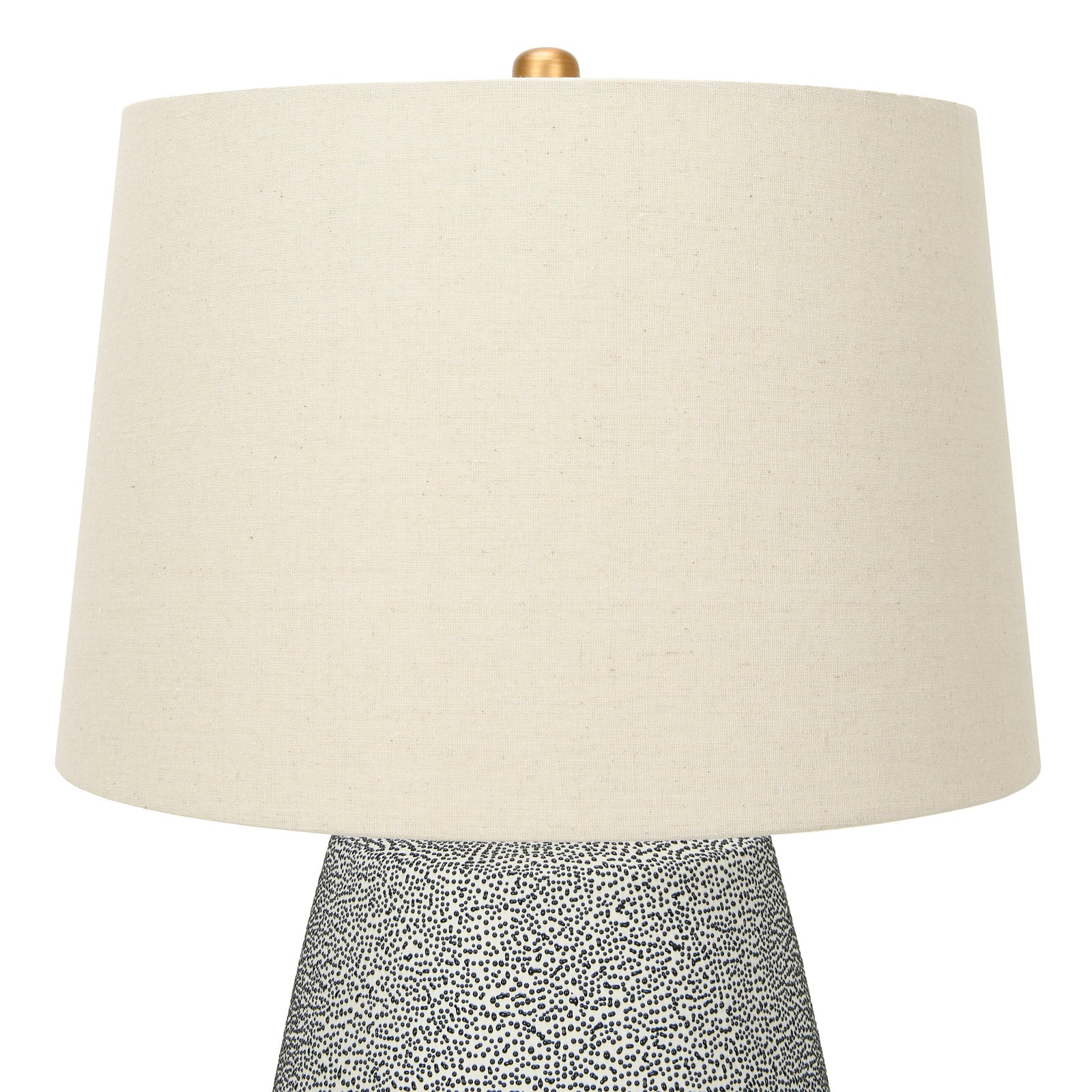 Hello Honey® 26'' Textured Blue Glaze Ceramic Table Lamp with Natural Linen Shade