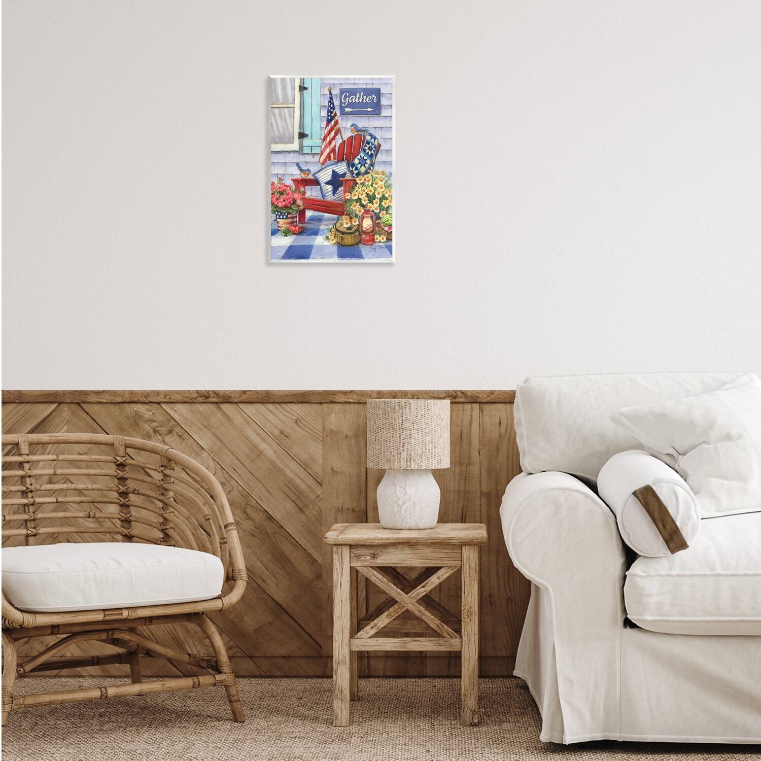 Stupell Industries Patriotic Porch View Wall Plaque Art