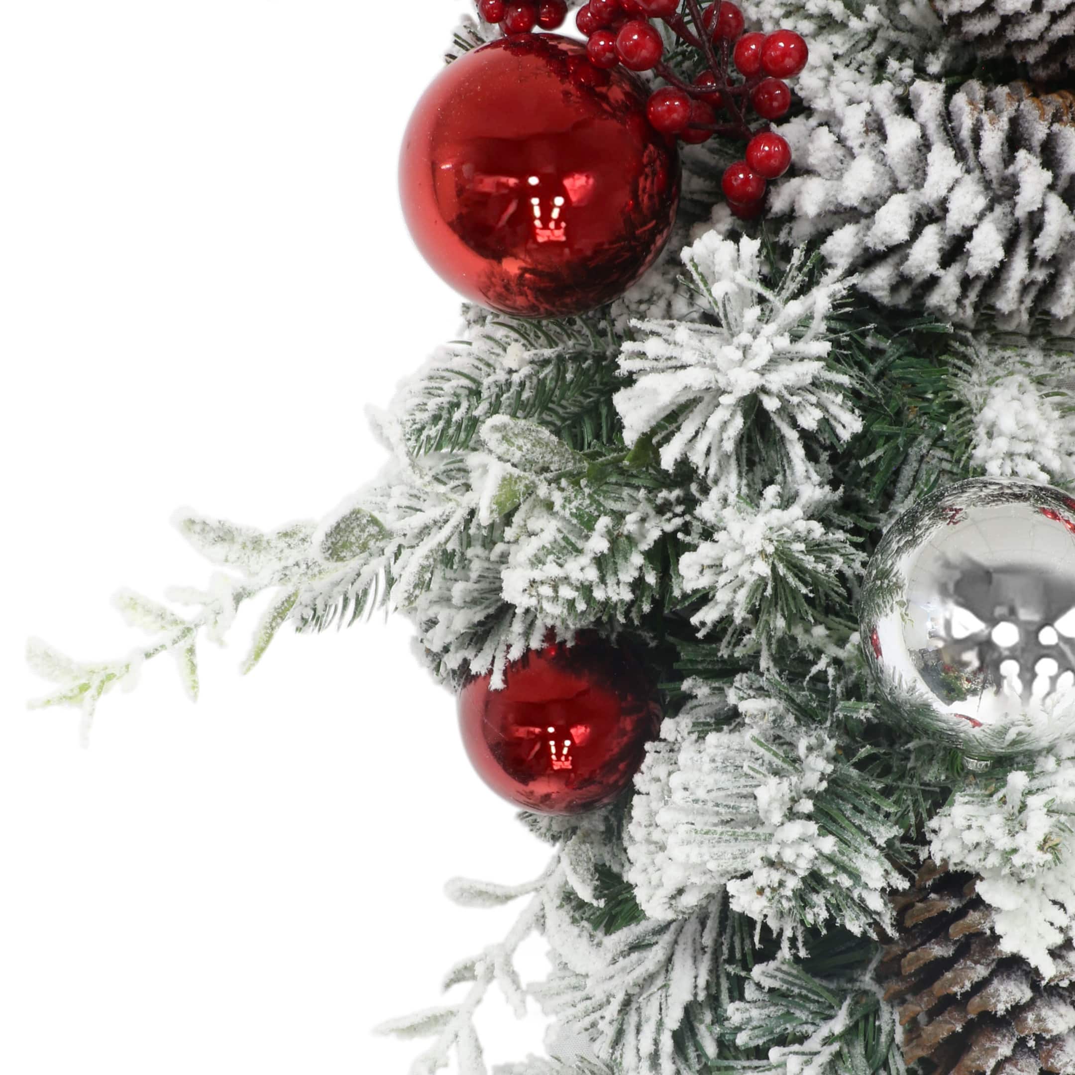 6ft. Battery-Operated Pre-Lit Flocked Decorated Artificial Garland