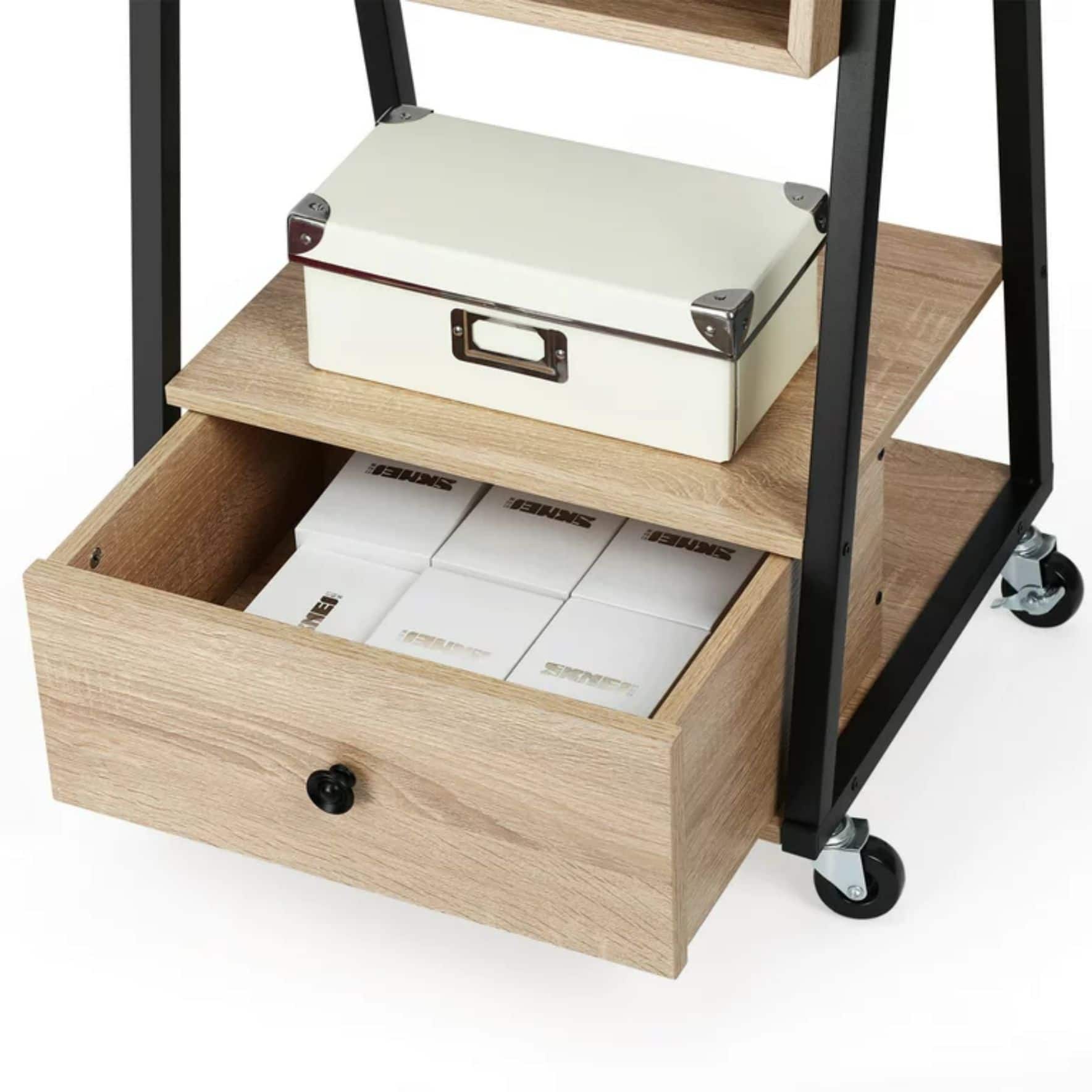 NEX™ 5ft. Yellow Jewelry Armoire on Casters with Chest Drawer
