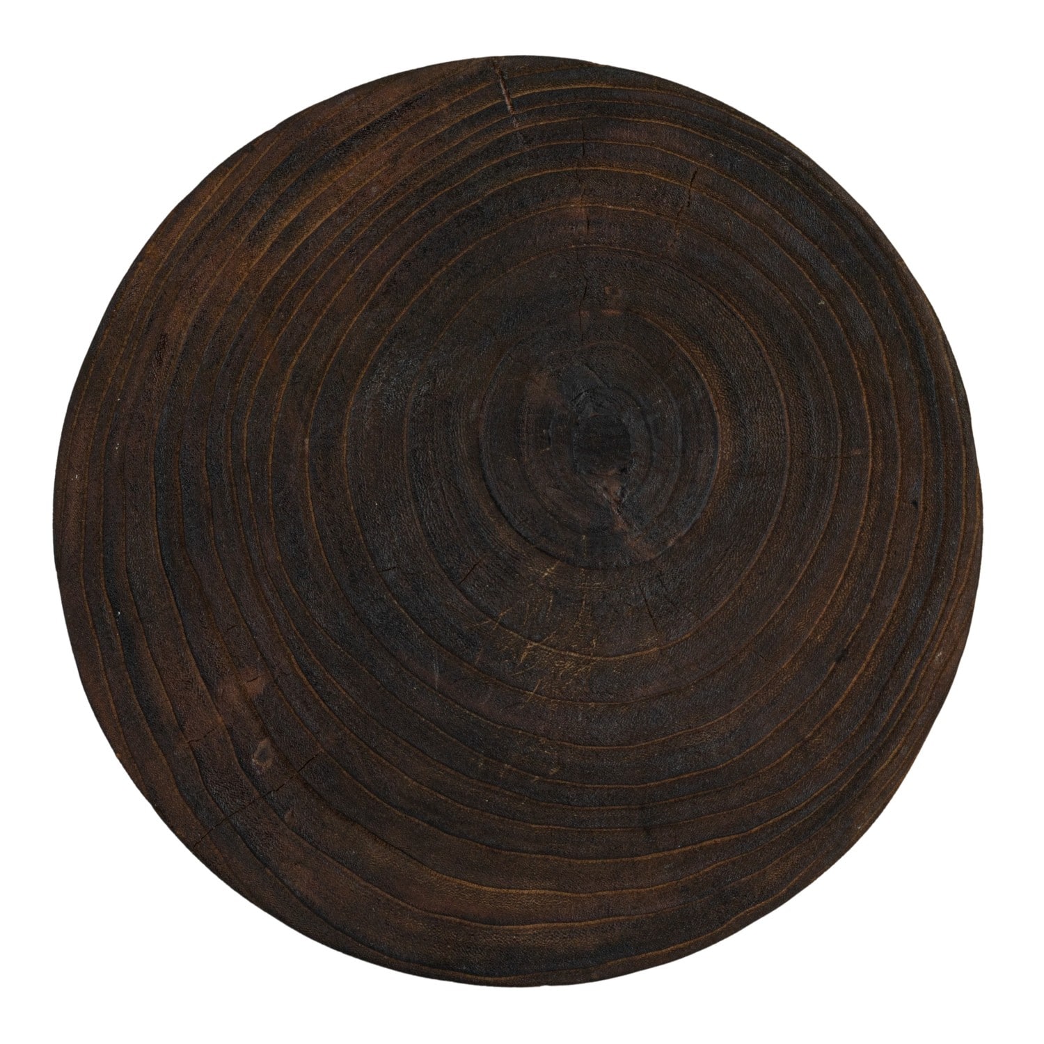 Hello Honey® 15.8" Round Paulownia Wood Carved Stool