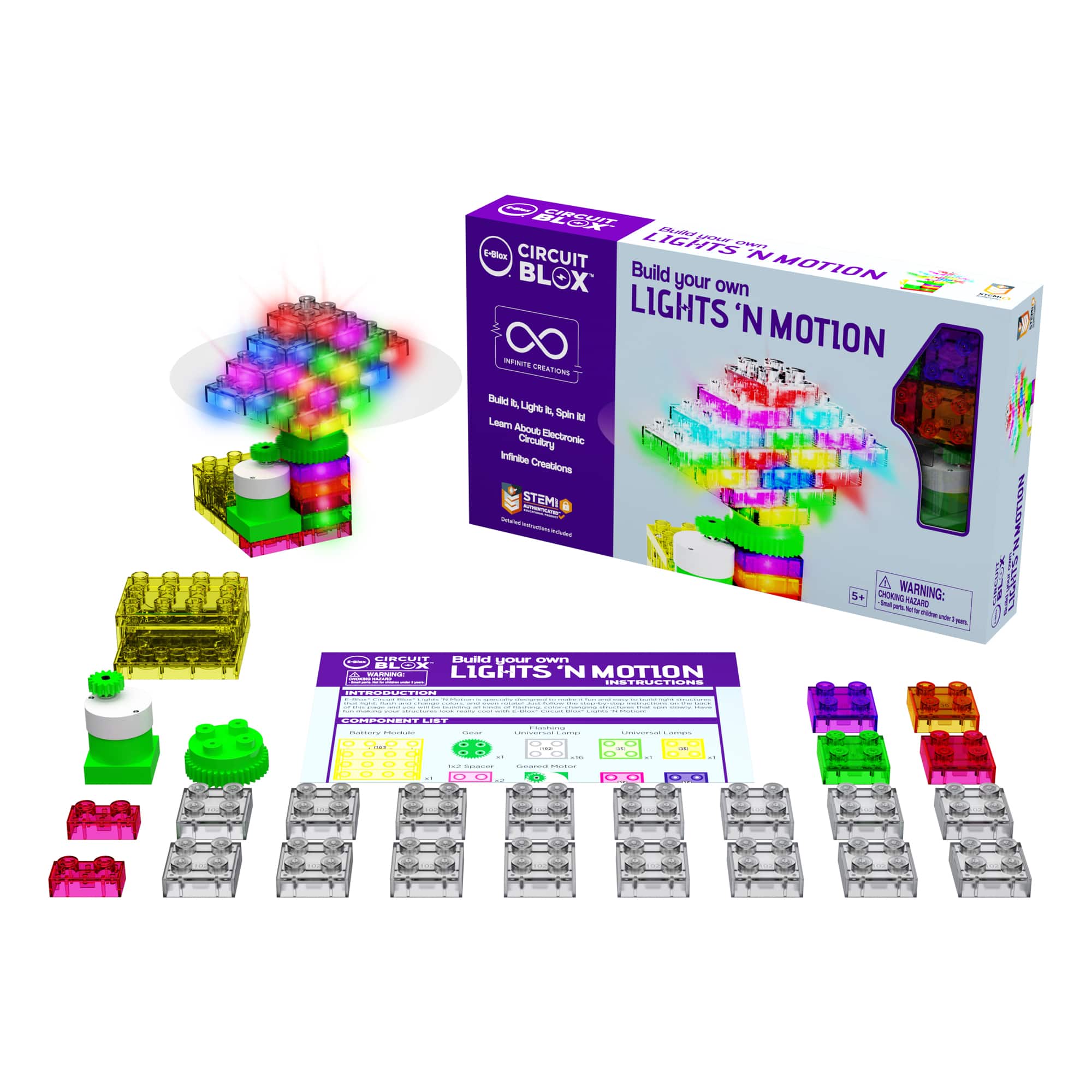 E-Blox® Circuit Blox™ Single Student Lights n' Motion Geared Motor Set