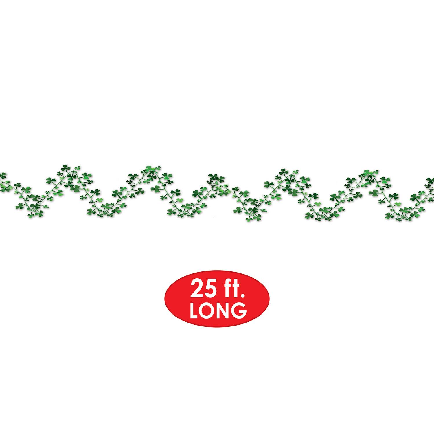 Beistle 25ft. Green Gleam 'N Flex Shamrock Garlands, 2ct.