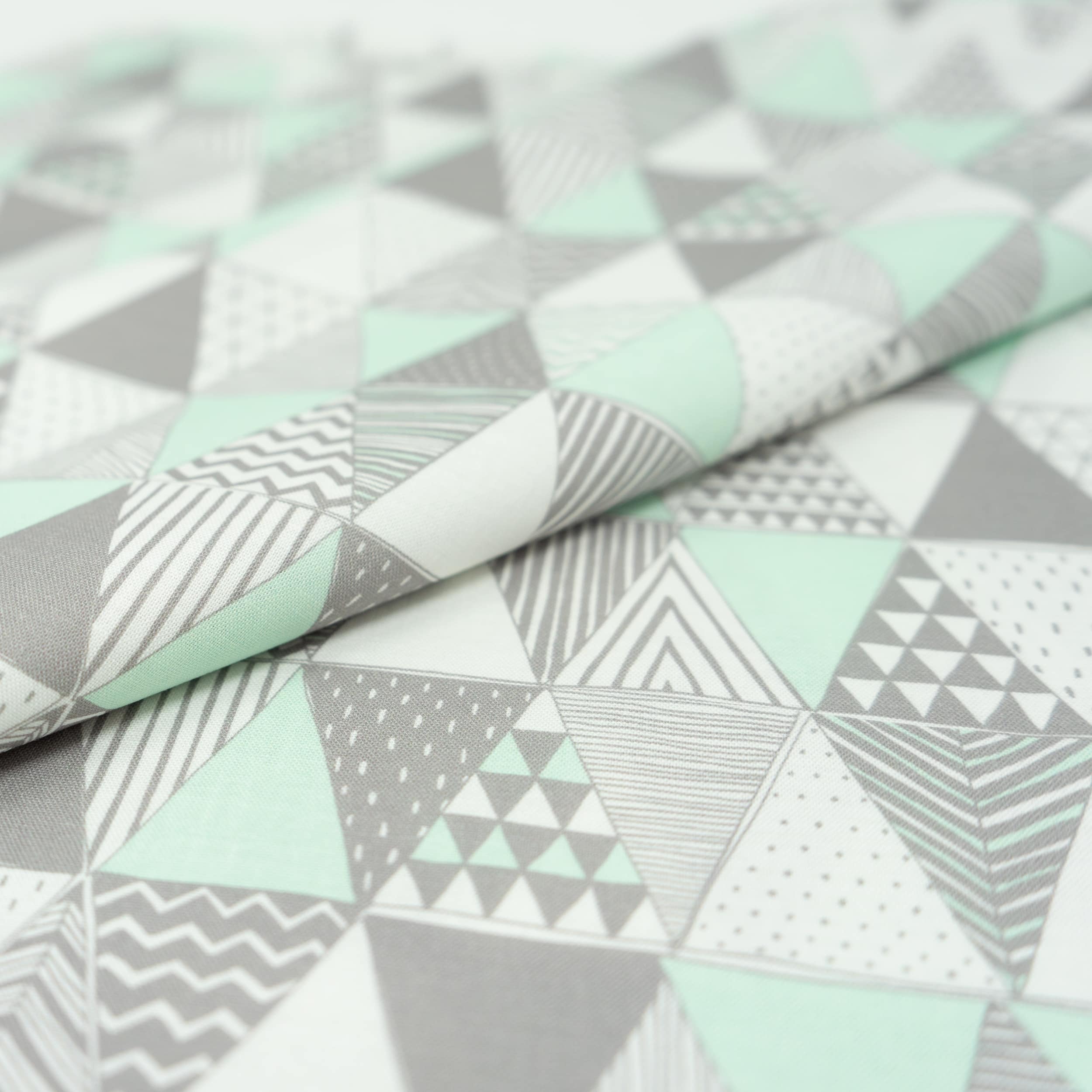 SINGER Mint Cactus Days Triangle Cotton Fabric