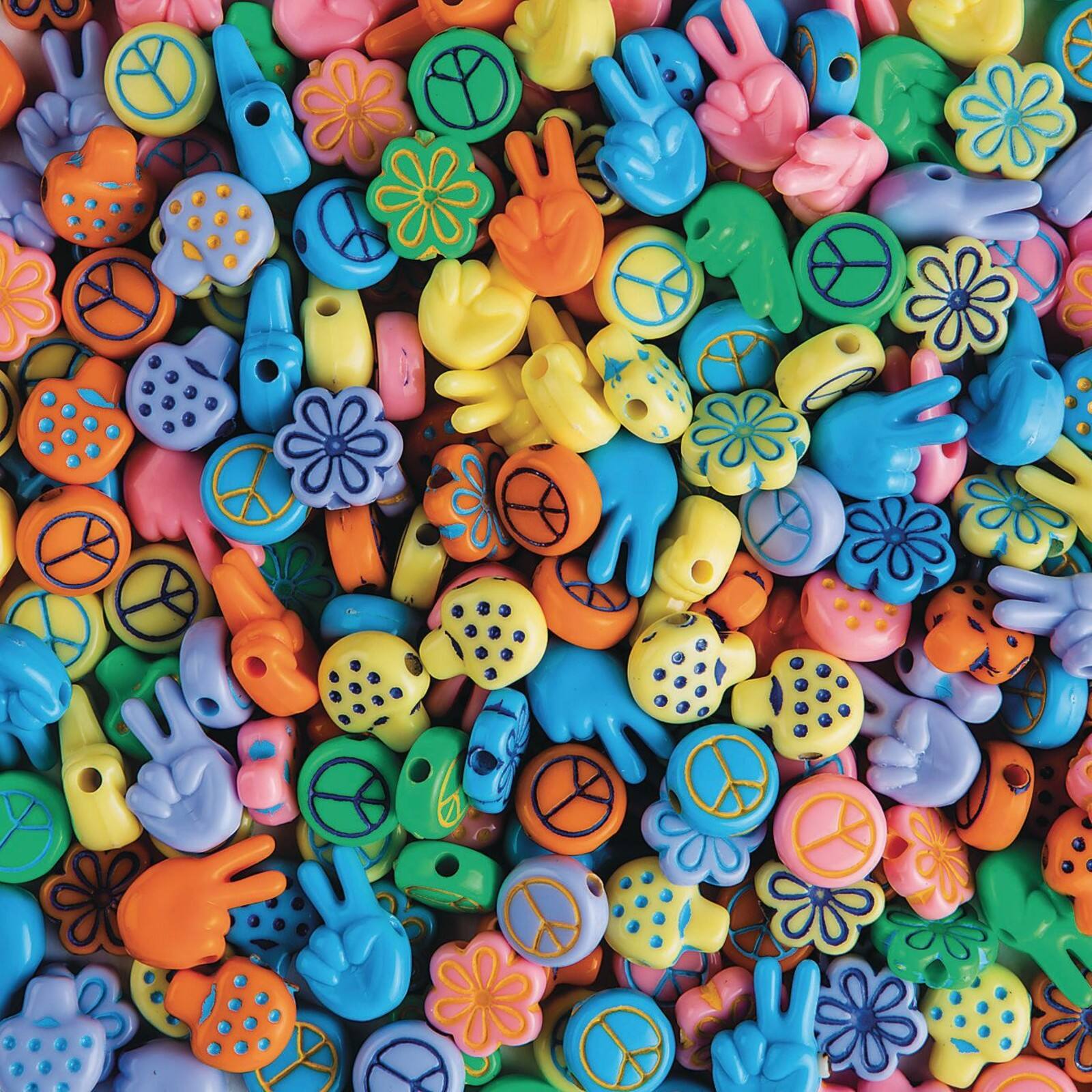 S&S® Worldwide Retro Love Plastic Beads, 13mm-16mm
