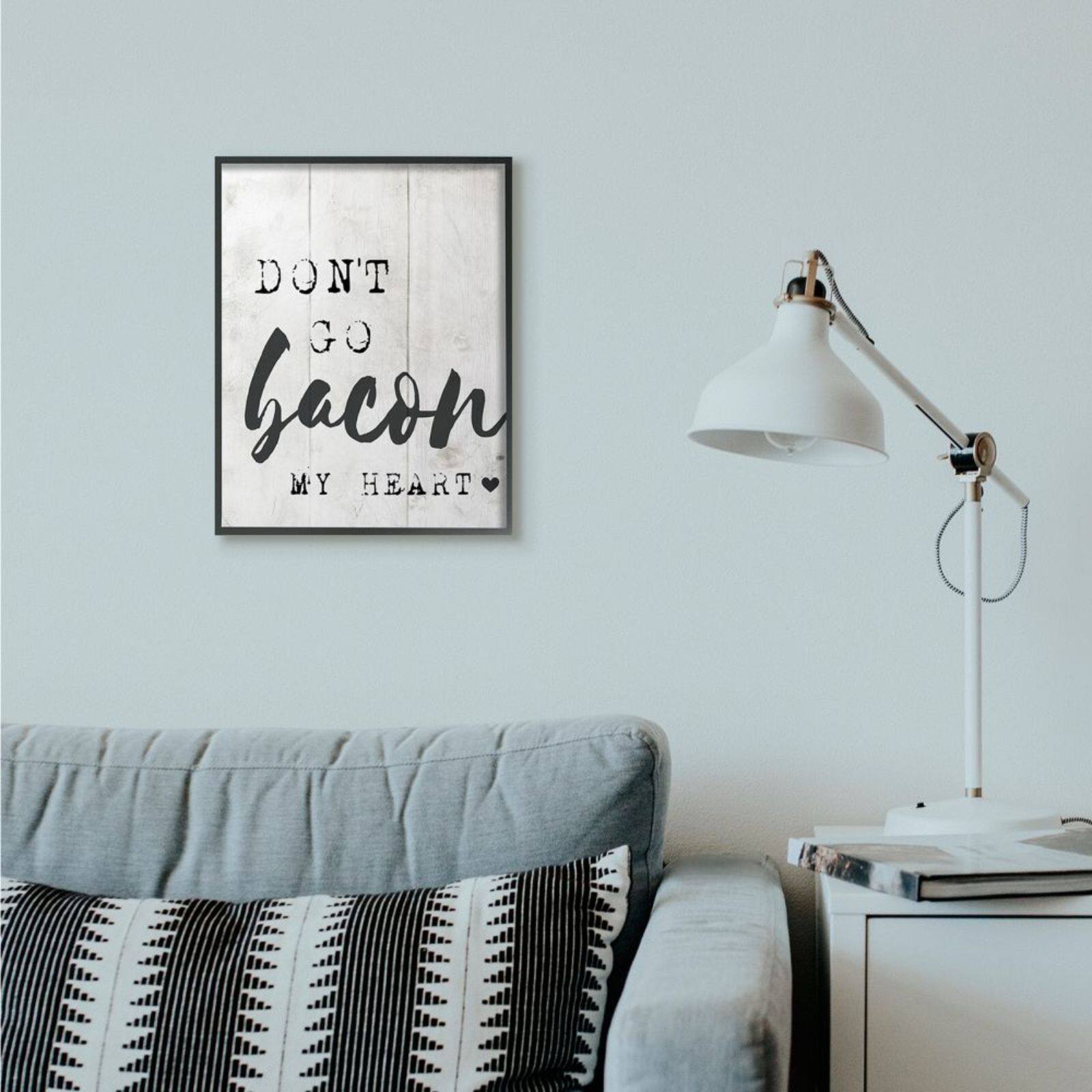 Stupell Industries Bacon My Heart Print with Frame Wall Accent