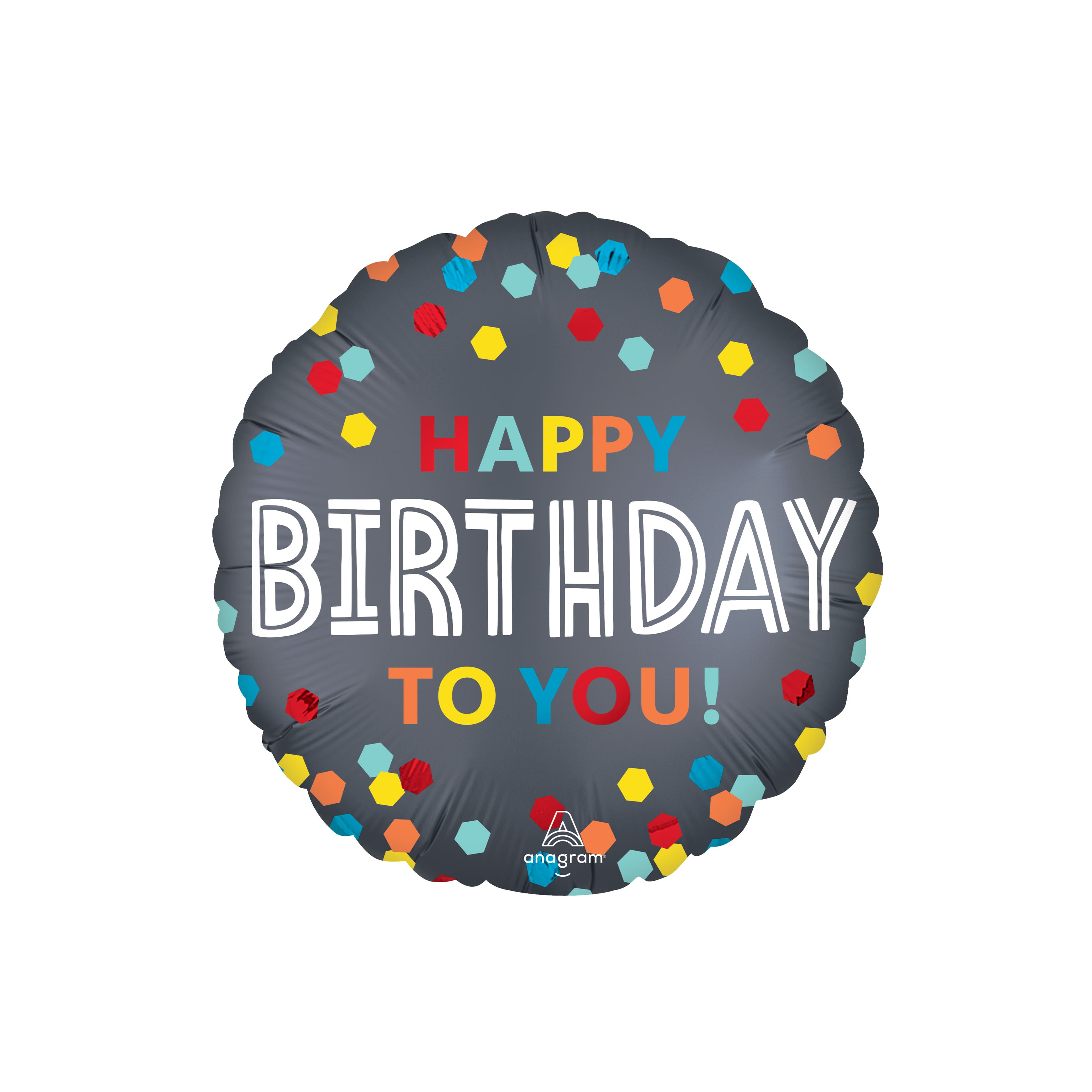 18" Satin Confetti Burst Birthday Foil Balloon