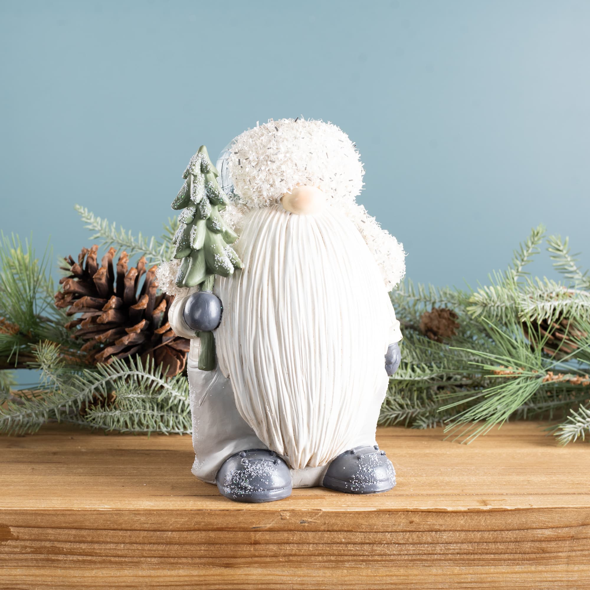 8.25" Gnome with Pine Tree Figurine, 2ct.