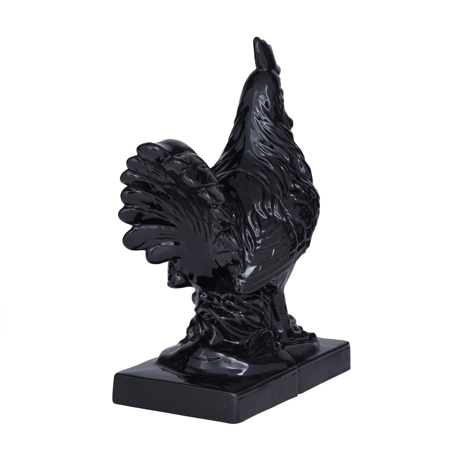Modern Rooster Farmhouse Dolomite Bookend Set