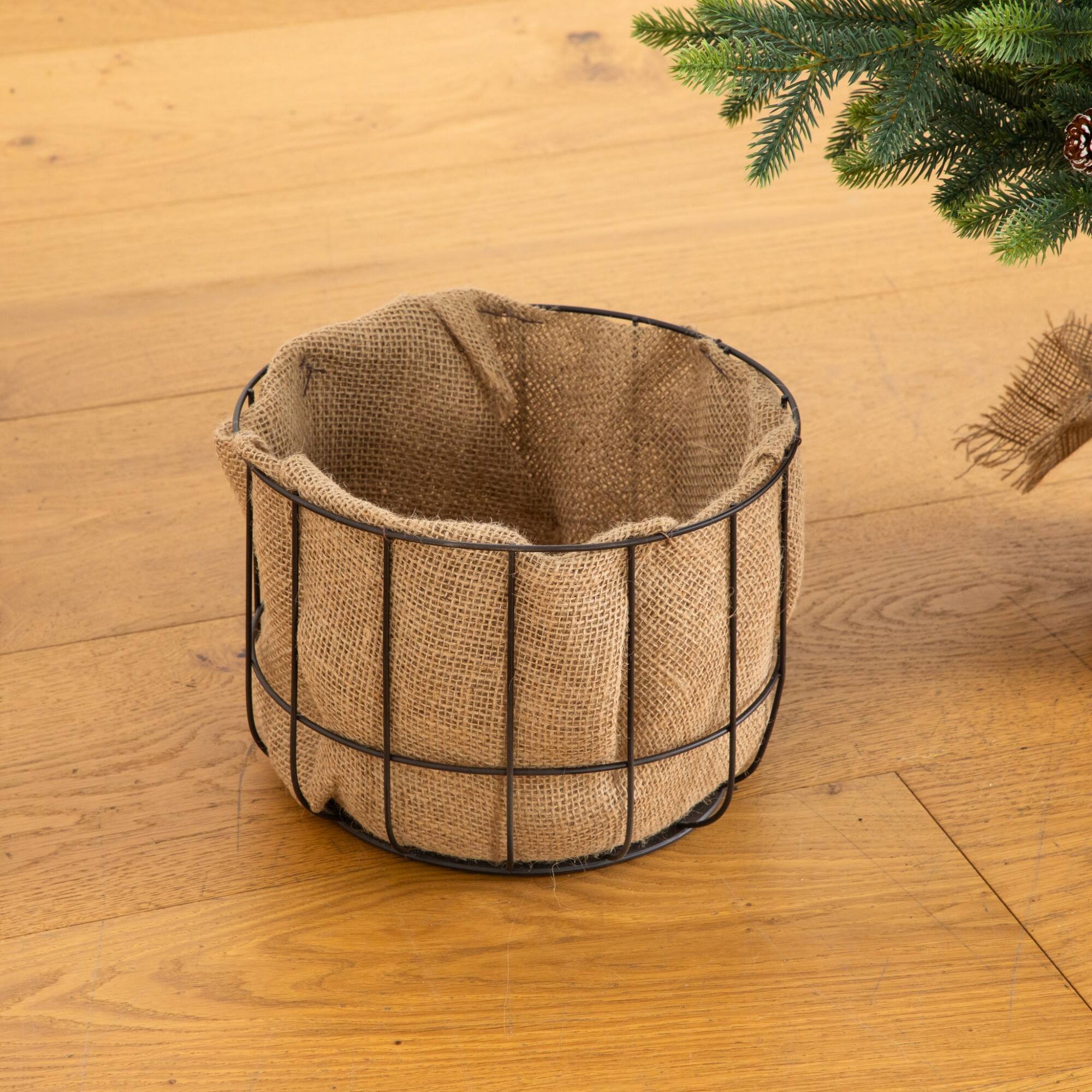 Nearly Natural 4ft. Unlit Artificial Balsam Fir Christmas Tree with Pinecones in Jute Wire Planter
